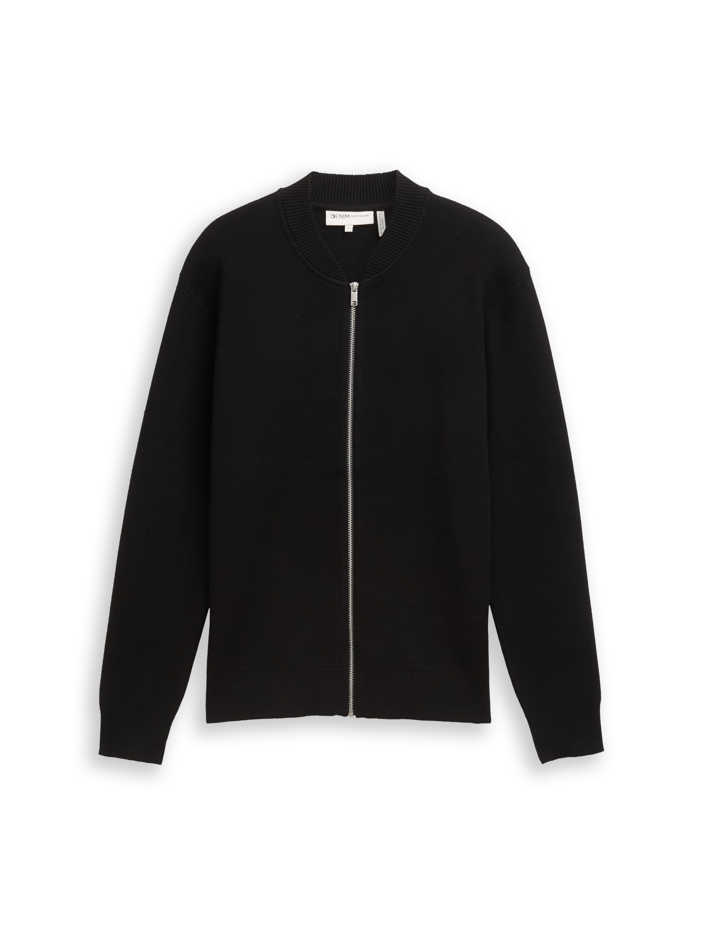 TOM TAILOR Denim Strickpullover mit Rippbündchen