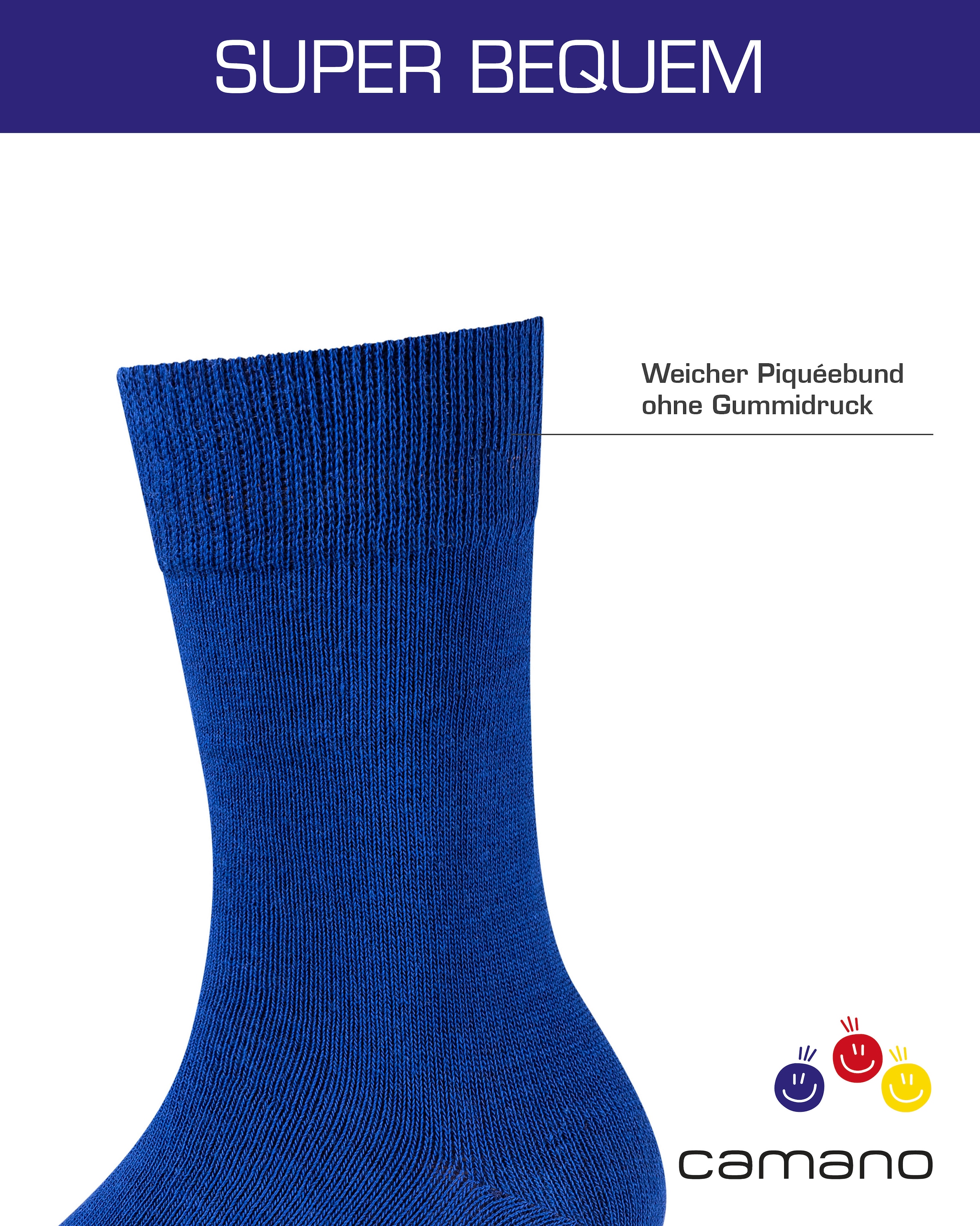 Camano Socken »ca-soft« 6 Paar,  mit Komfortbund und gepolsterten Zehen-/Fersenbereich