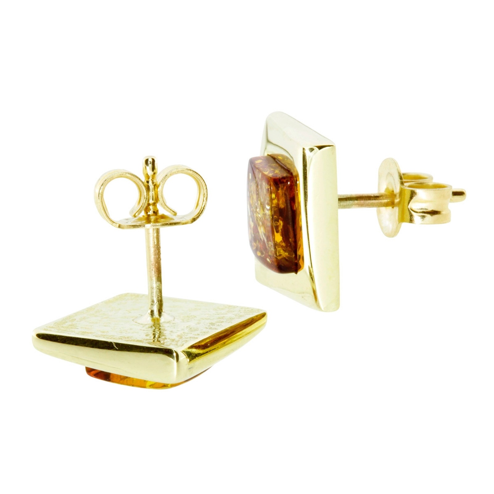 OSTSEE-SCHMUCK Paar Ohrstecker »- Vica - Silber 925/000, vergoldet - Bernstein«