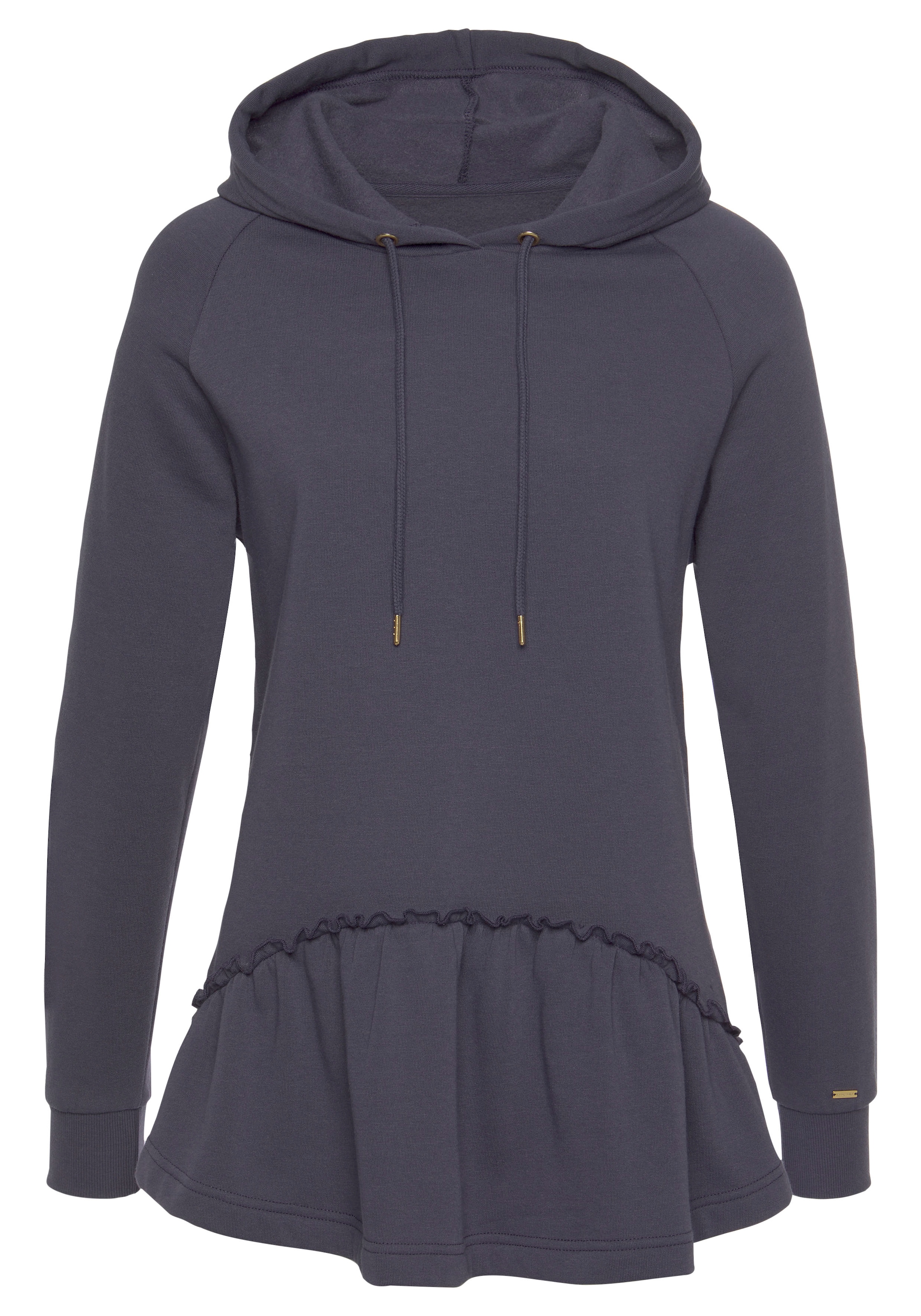 LASCANA Kapuzensweatshirt, mit Rüschen, Loungeanzug, Hoodie