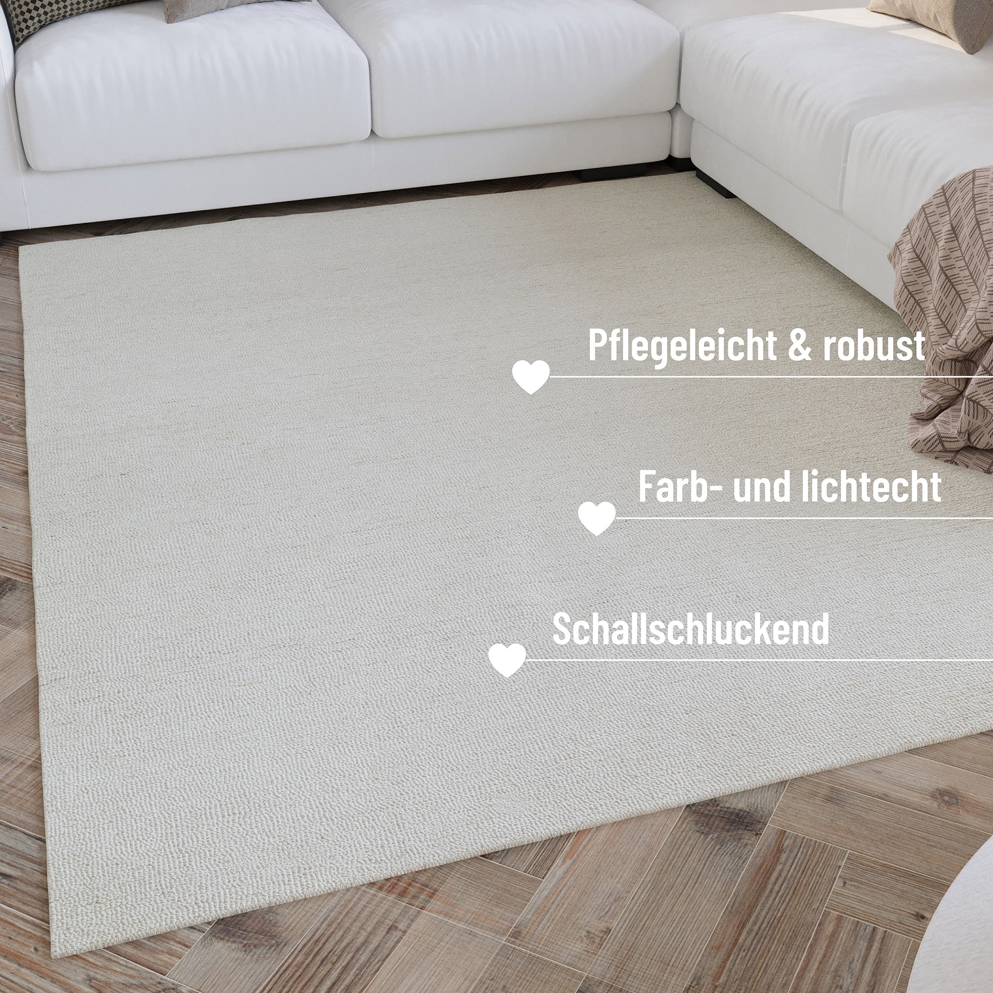 Wecon home Wollteppich »Hamptons SIXTEEN«, rund, 10 mm Höhe, Schurwolle, Kurzflor, Wohnzimmer, Schlafzimmer, elegant, meliert