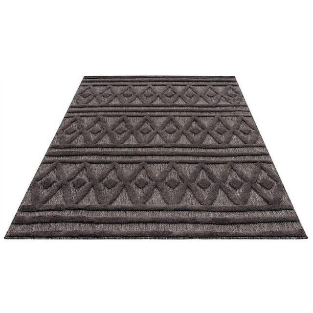 Carpet City Teppich »In-& Outdoorteppich Santorini 58538, 3D-Effekt,  Raute-Optik«, rechteckig, Wetterfest & UV-beständig für Terrasse, Balkon,  Küche, Flur