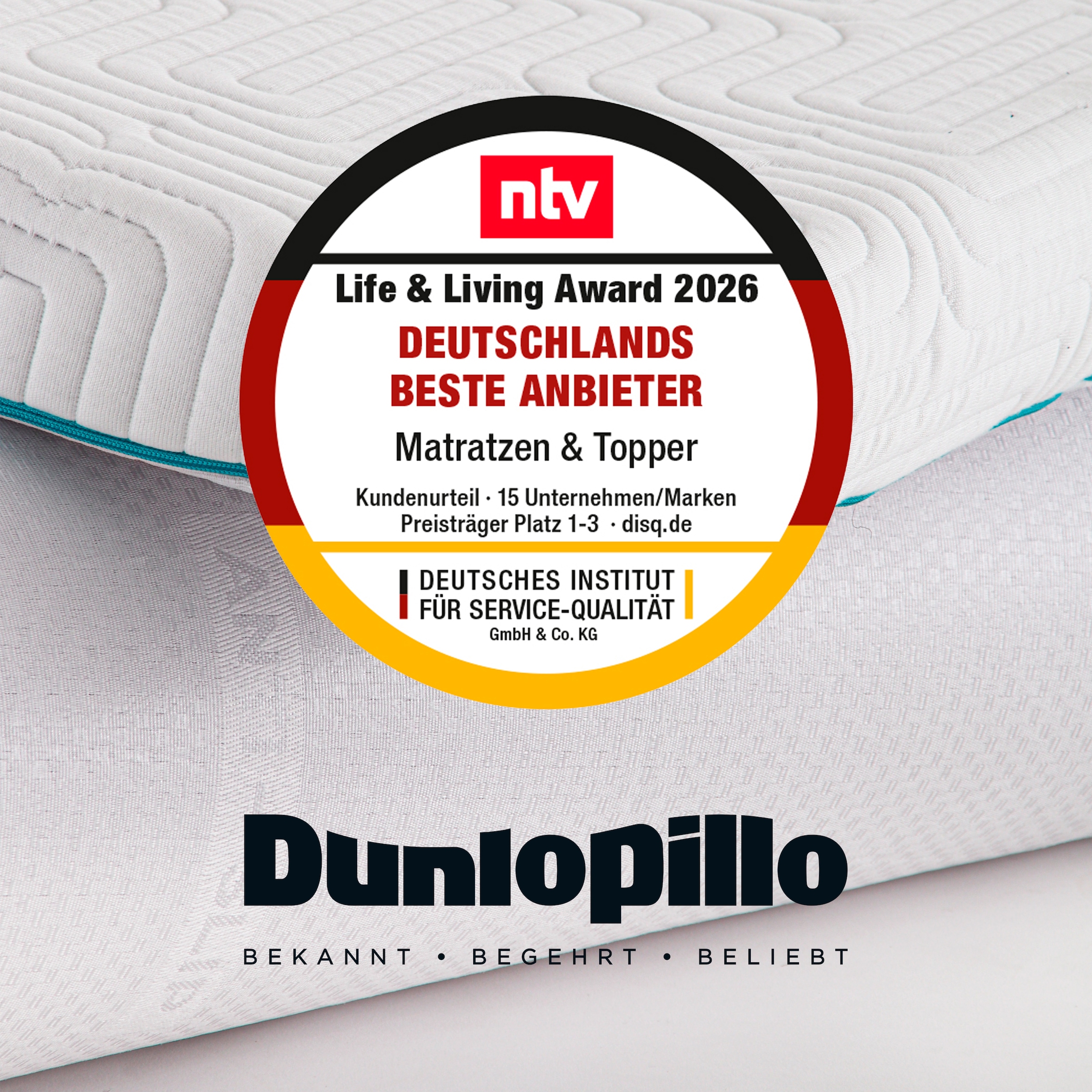 Dunlopillo Topper »Balance, Gelschaumtopper 90x200 & 140x200 cm und weitere Größen« punktgenaue Körperanpassung, unterstützt ergonomische Liegeposition