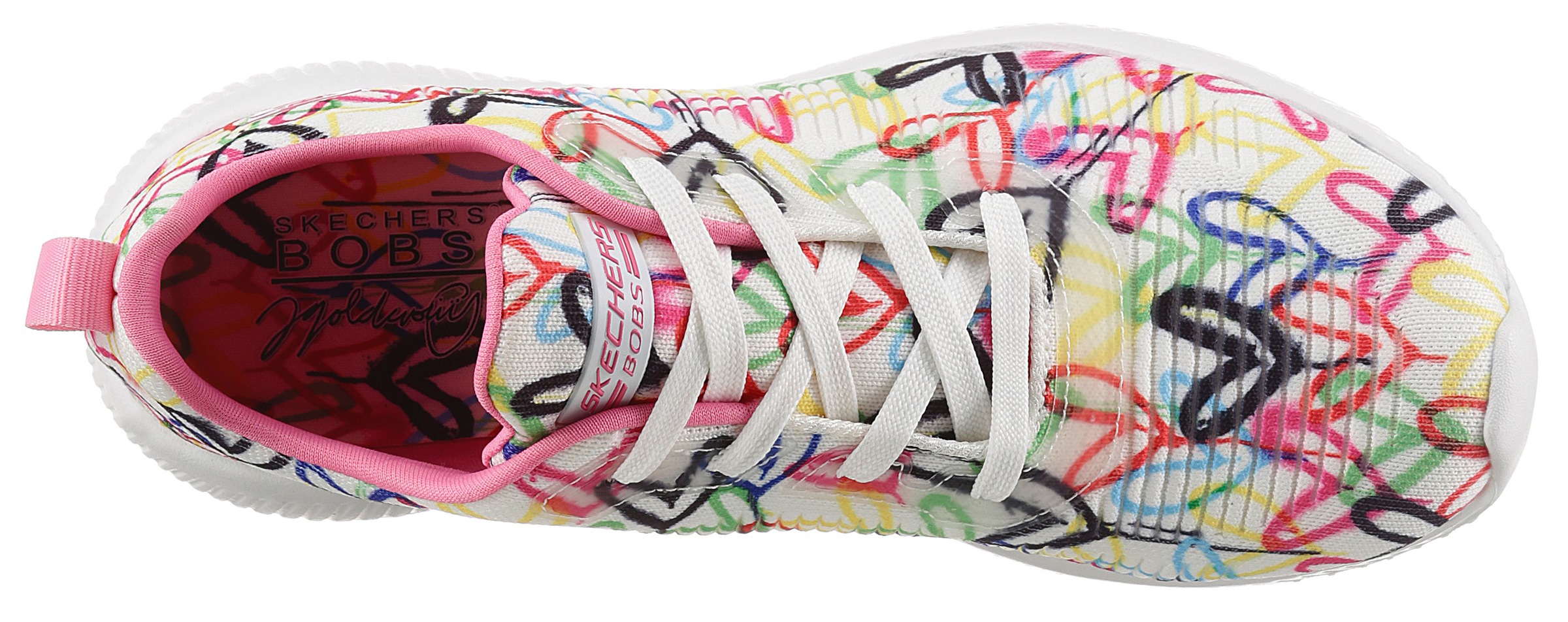 Skechers Sneaker »BOBS SQUAD«, mit Allover-Herzchenprint, Freizeitschuh, Halbschuh, Schnürschuh