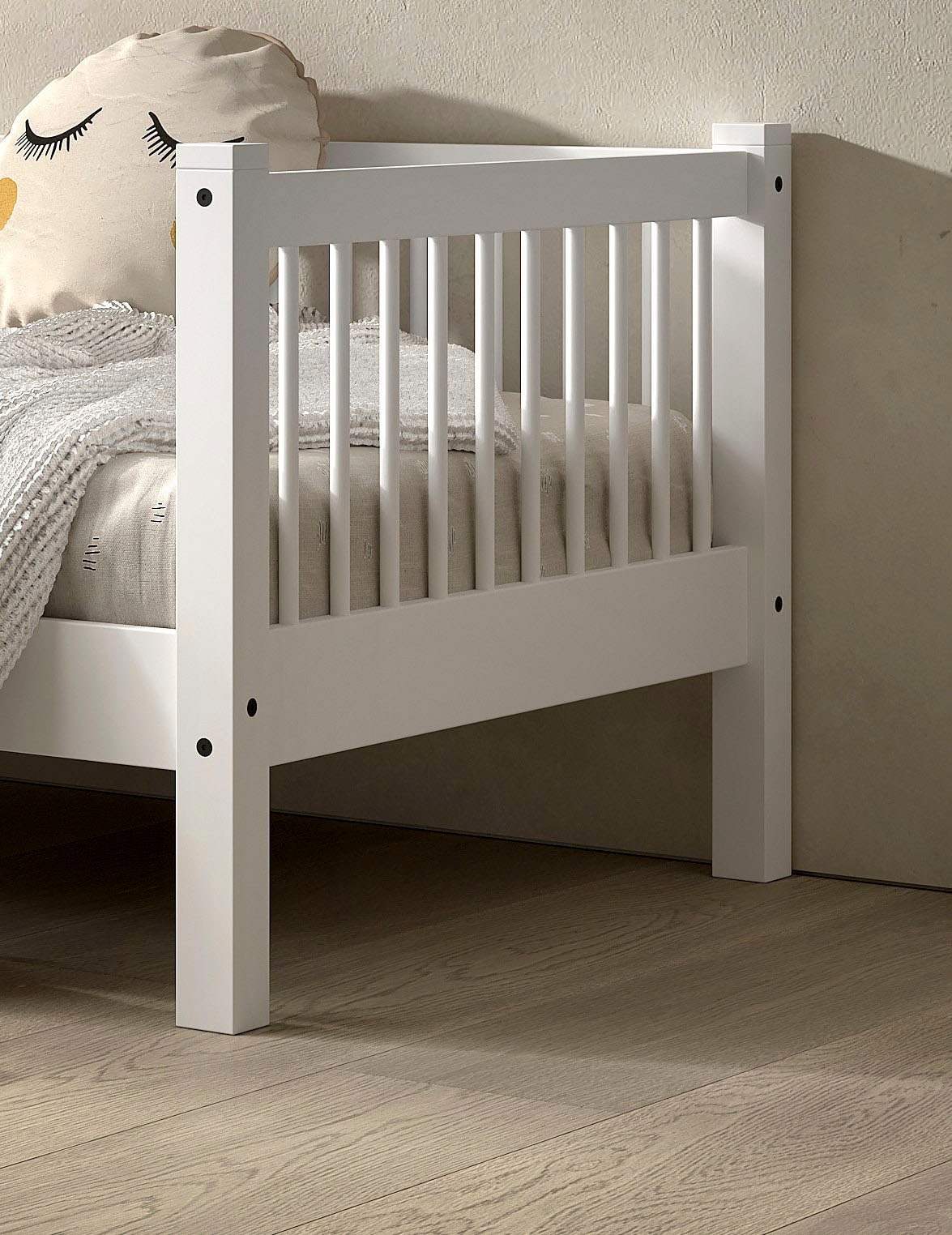 Home affaire Einzelbett Made in Europe,  mit LF 90x200 cm, wahlweise mit o. ohne Bettschublade, Buche weiß