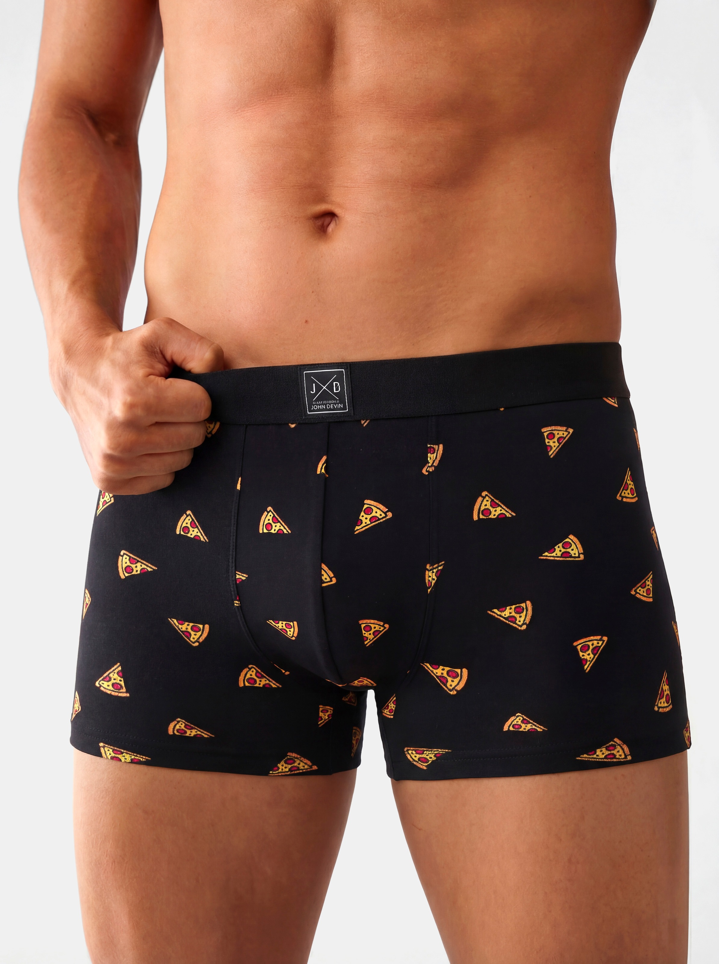 John Devin Boxer »Boxershorts für Herren« Packung, 3 Stk. aus weichem Jersey-Material, 3er-Pack, teils lustig bedruckt