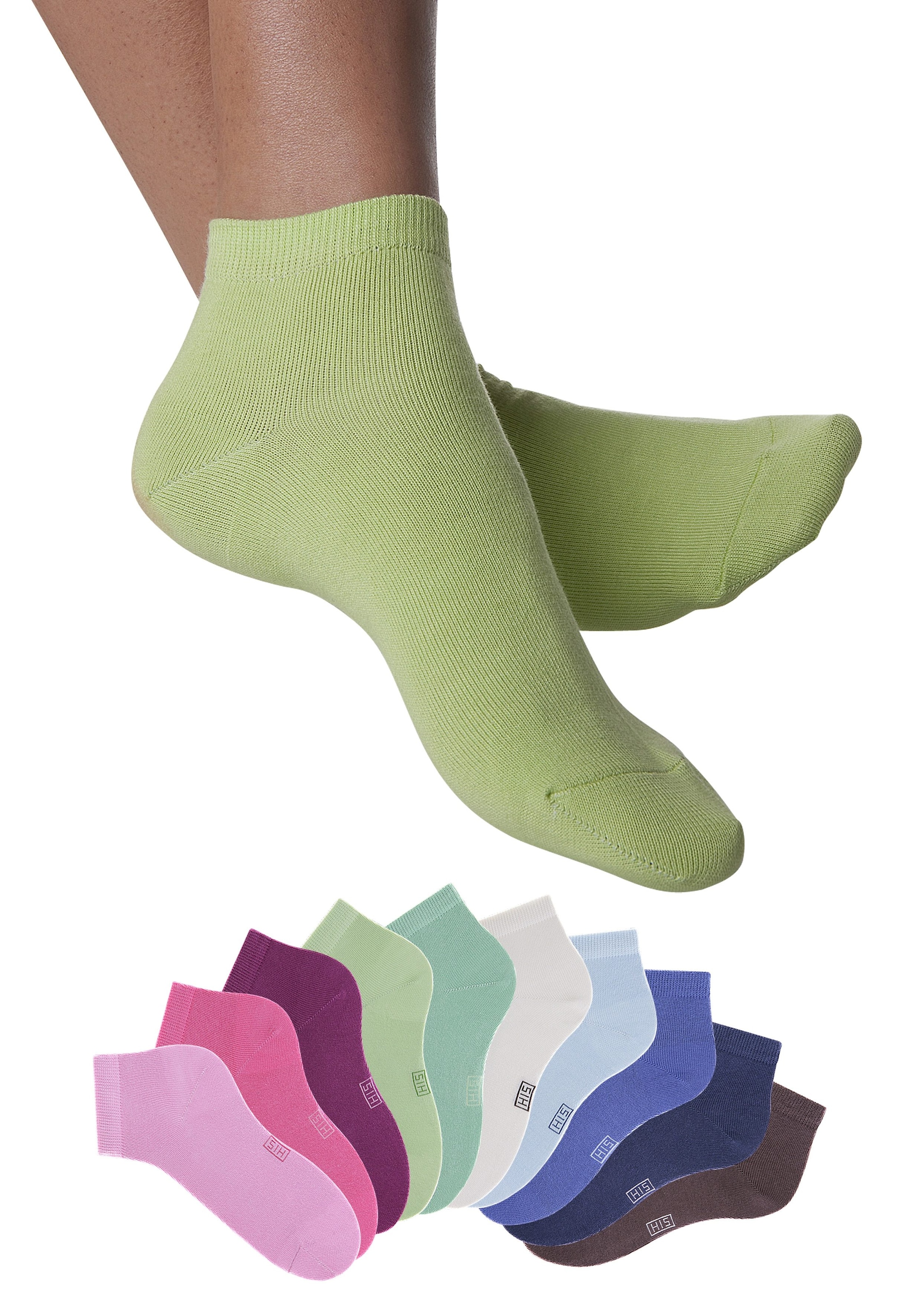 H.I.S Kurzsocken, (10 Paar), mit verstärkter Ferse und Spitze bei ♕