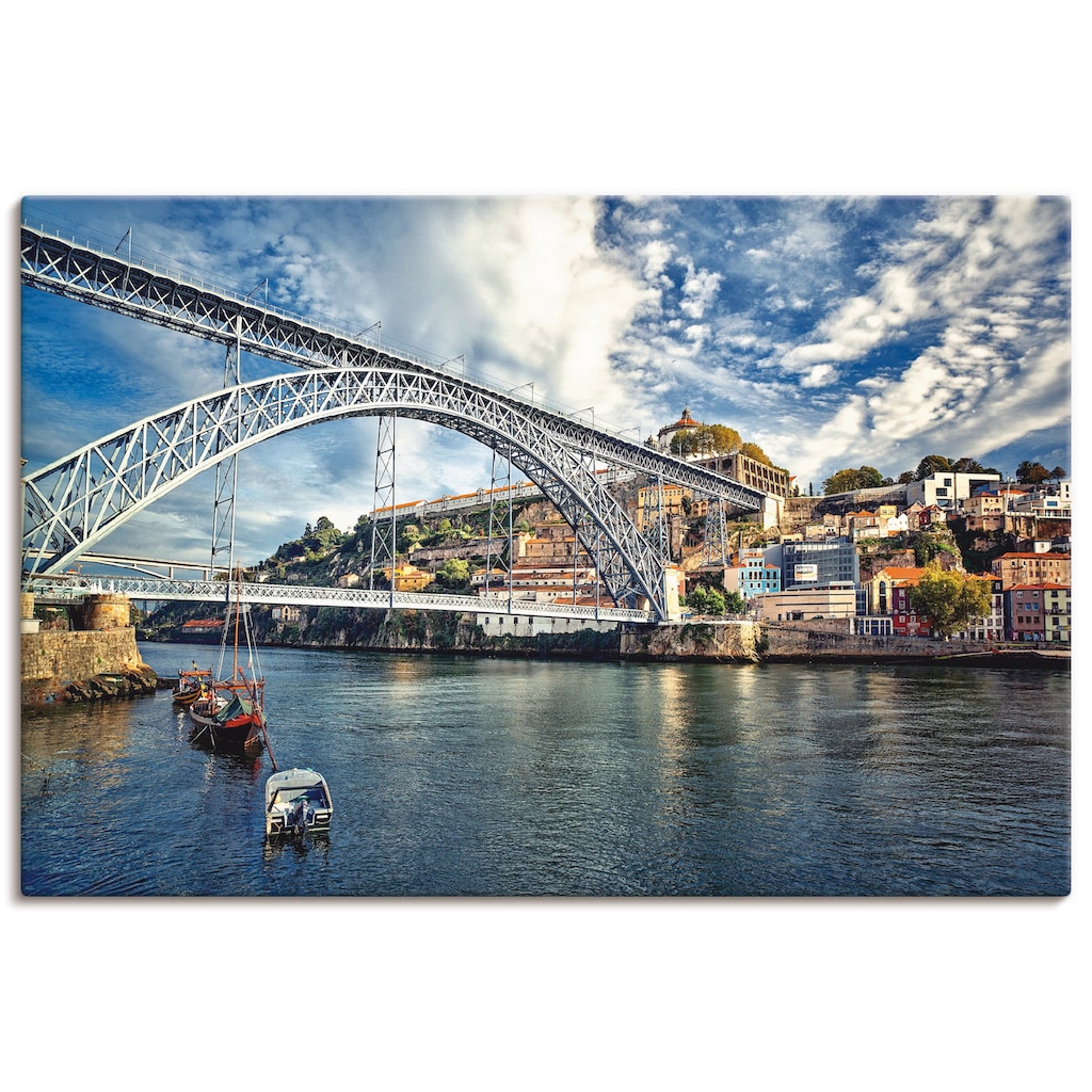Artland Leinwandbild »Panorama Porto mit Eiffel Brücke«, Brücken, (1 St.)