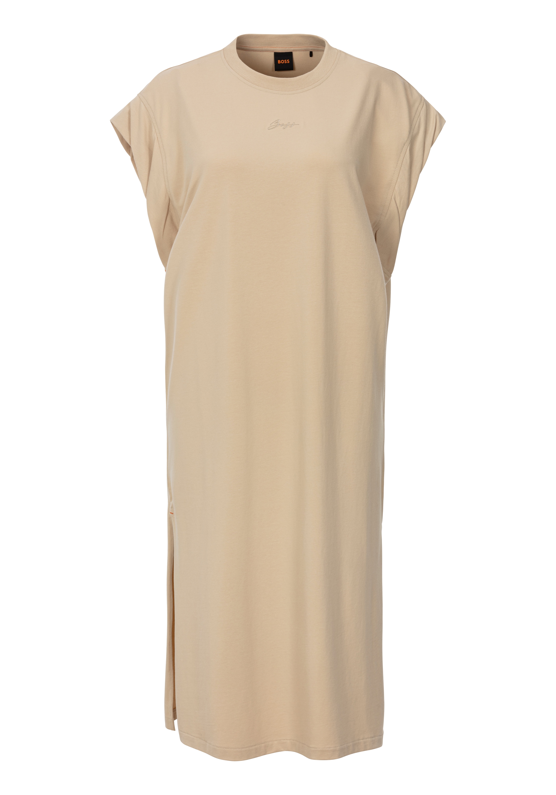 BOSS ORANGE Jerseykleid »Edress Premium Damenmode«, mit Schlitzen, Logoschriftzug