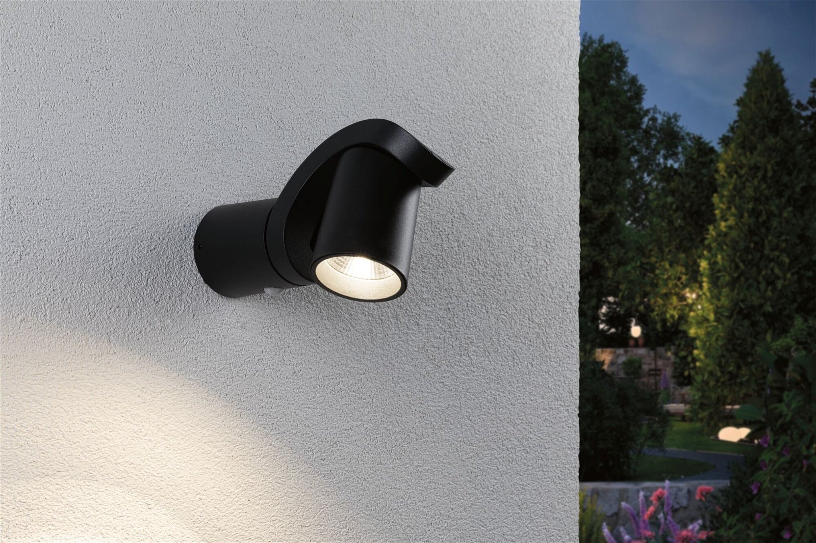 Paulmann LED Außen-Wandleuchte »Cuff IP44 76x217mm 3000K 10W 700lm 230V 70° Aluminium«, 1 flammig, Bewegungsmelder