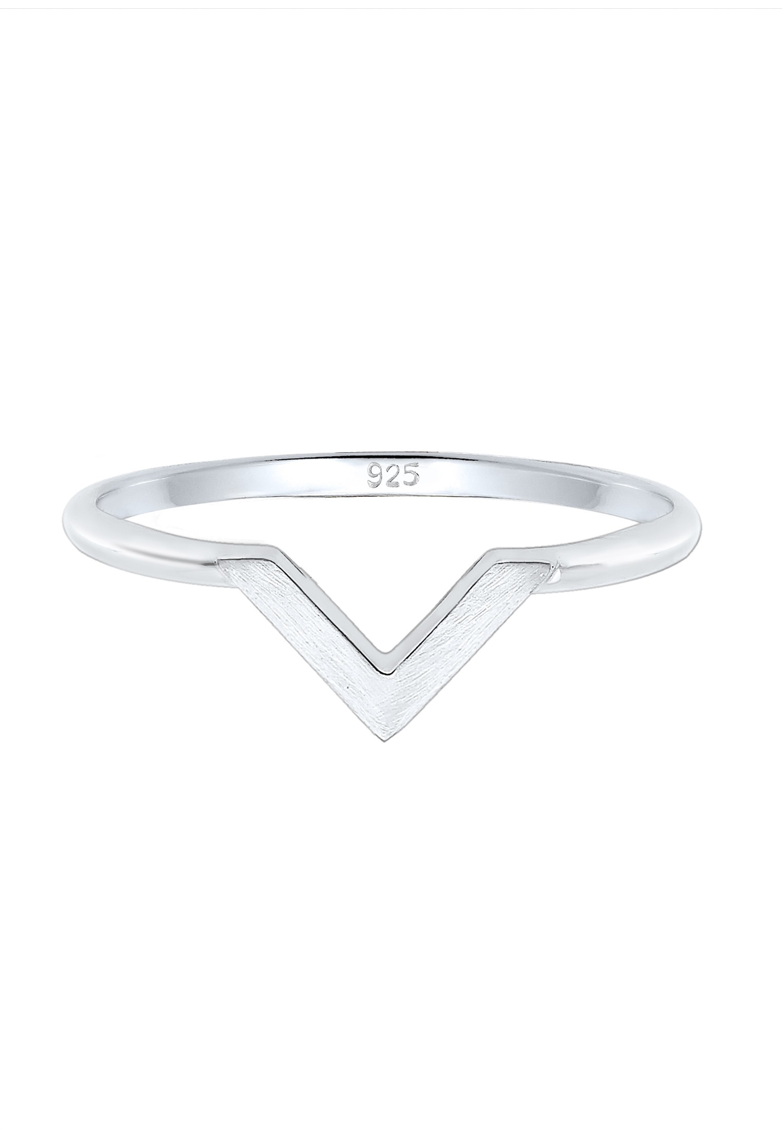 Elli Silberring »Ring V-Form Matt Basic 925 Silber«