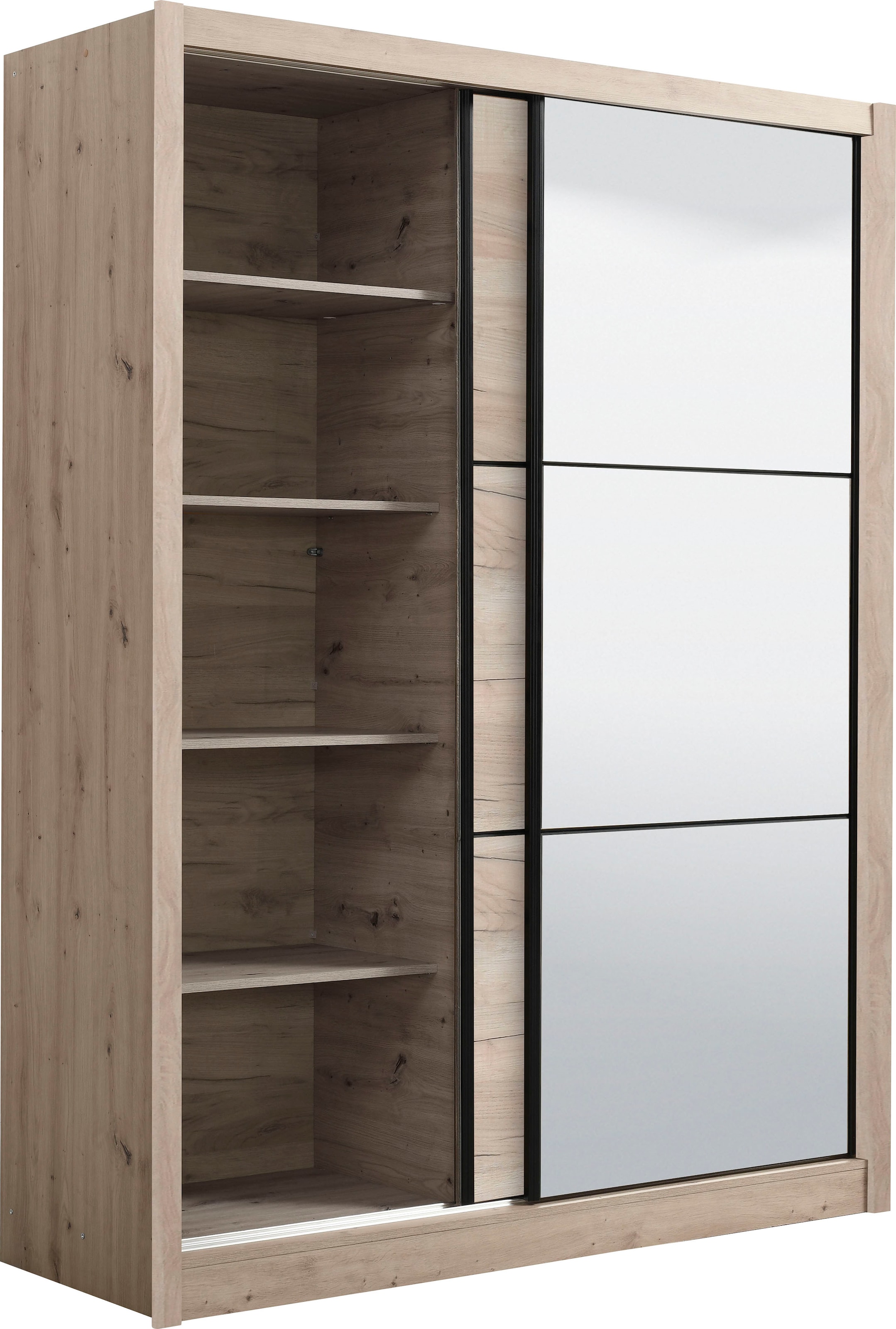 INOSIGN Schwebetürenschrank »Navara Kleiderschrank mit Spiegel Wäscheschrank Garderobe«, mit großzügiger Innenausstattung, FSC®-zertifiziert, in 3 Breiten
