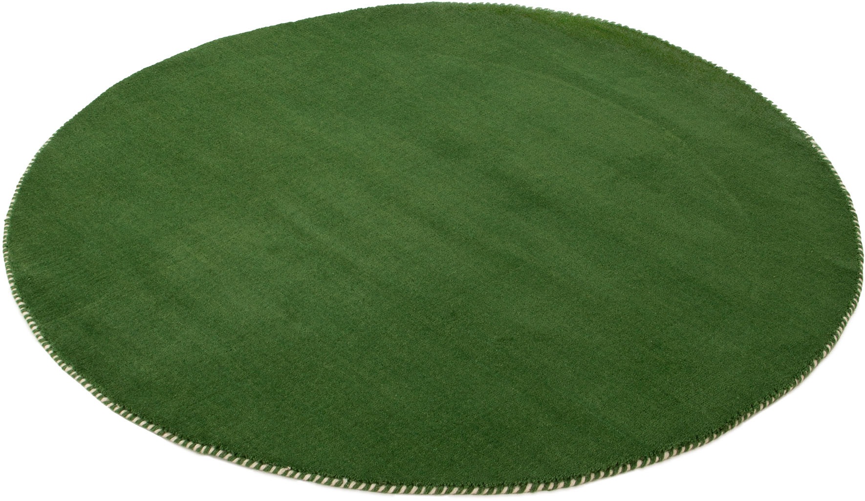 carpetfine Wollteppich »Gabbeh Lola Uni«, rund, 14 mm Höhe, mit natürlichem Pflanzenmaterial von Hand gewebt, auch als Läufer