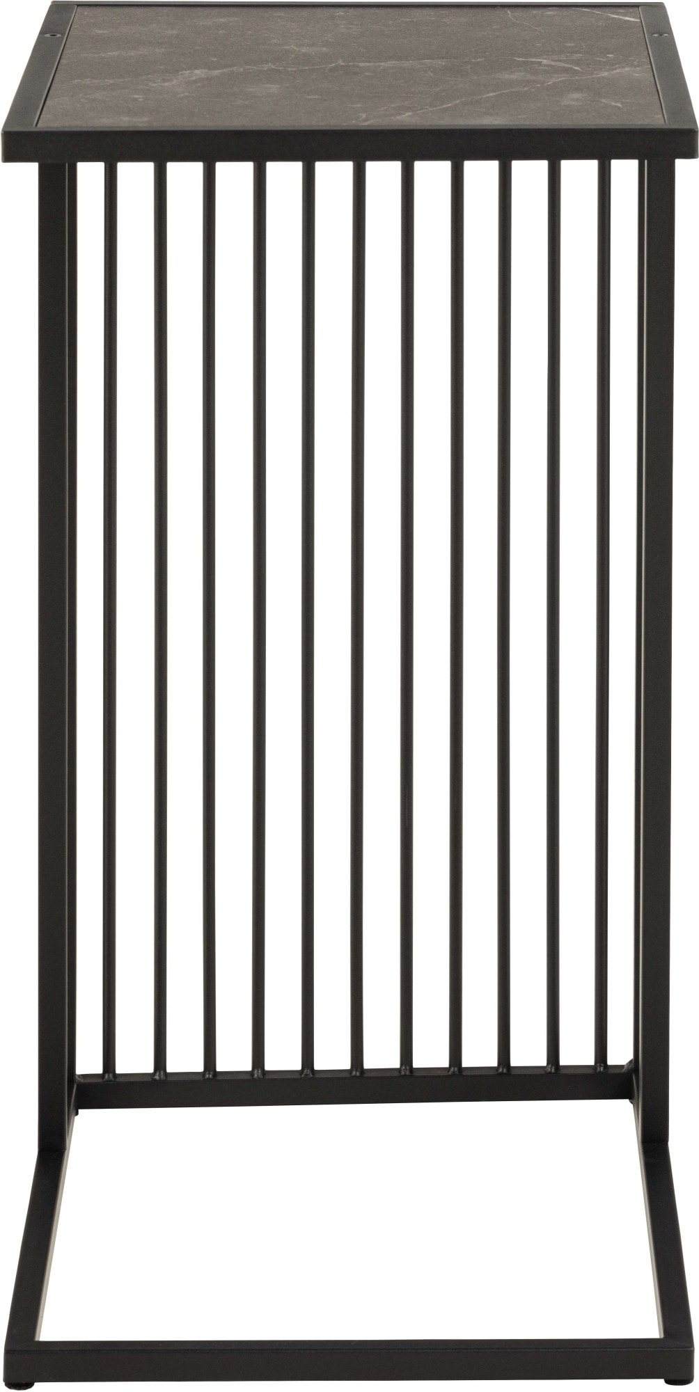 ACTONA GROUP Couchtisch »Strington Beistelltisch«, Ecktisch, schwarzer Marmoroptik, vertikalen Metalllamellen, H: 63 cm