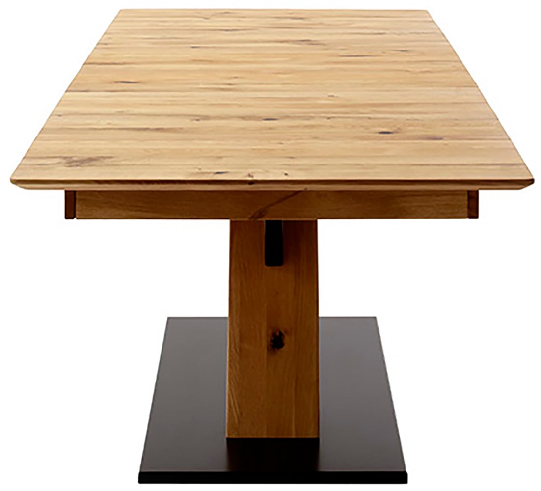 MCA furniture Esstisch »Morena Säulentisch Komfort Tisch«, Synchronauszug,ausziehbar,Wildeiche,massiv,geölt,XXL