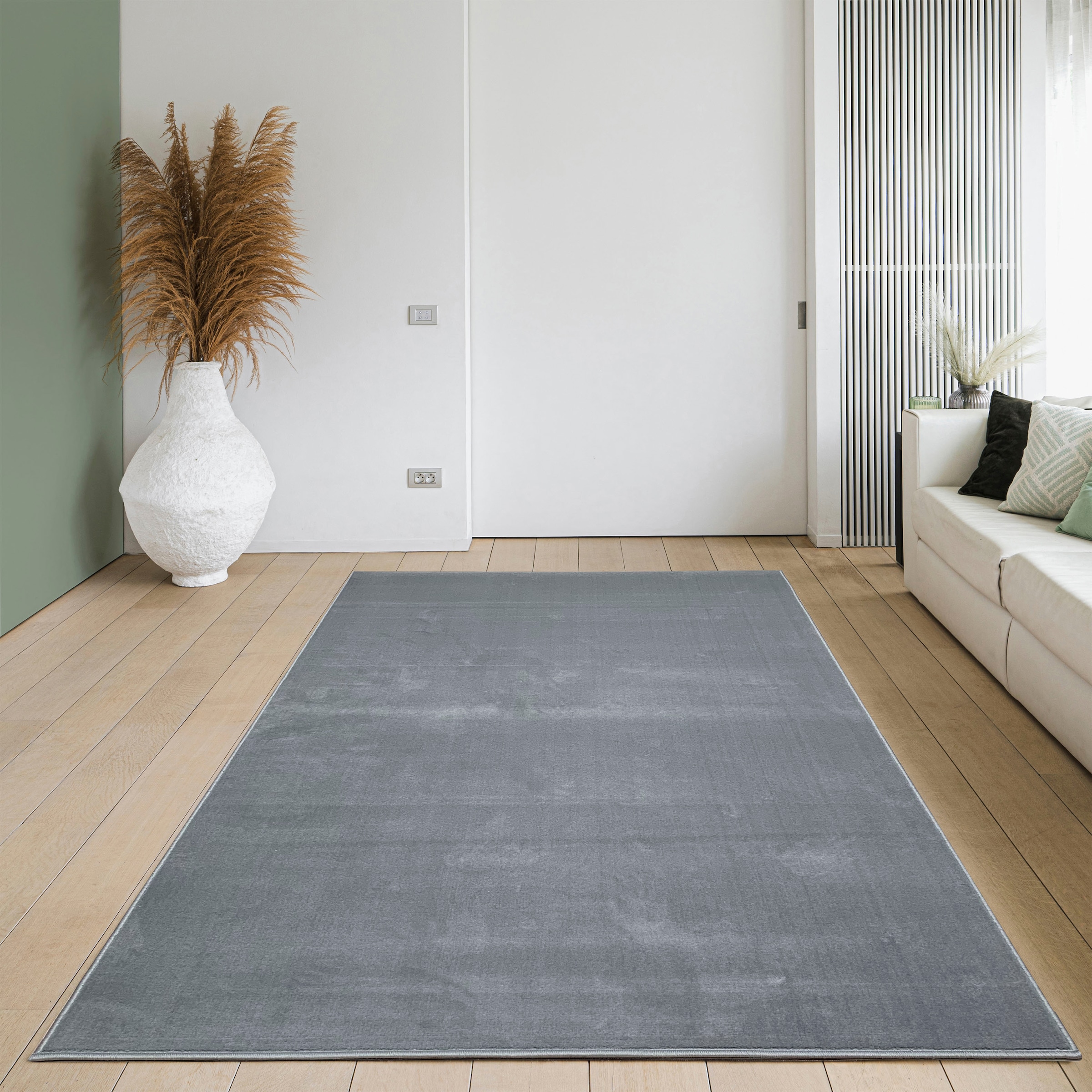 Home affaire Teppich »Oriental Uni«, rechteckig, Kurzflor-Teppich, weich, pflegeleicht, einfarbig