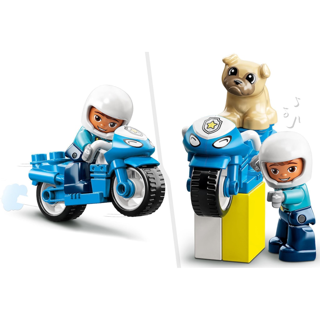 LEGO® Konstruktionsspielsteine »Polizeimotorrad (10967), LEGO® DUPLO«, (5 St.), Made in Europe