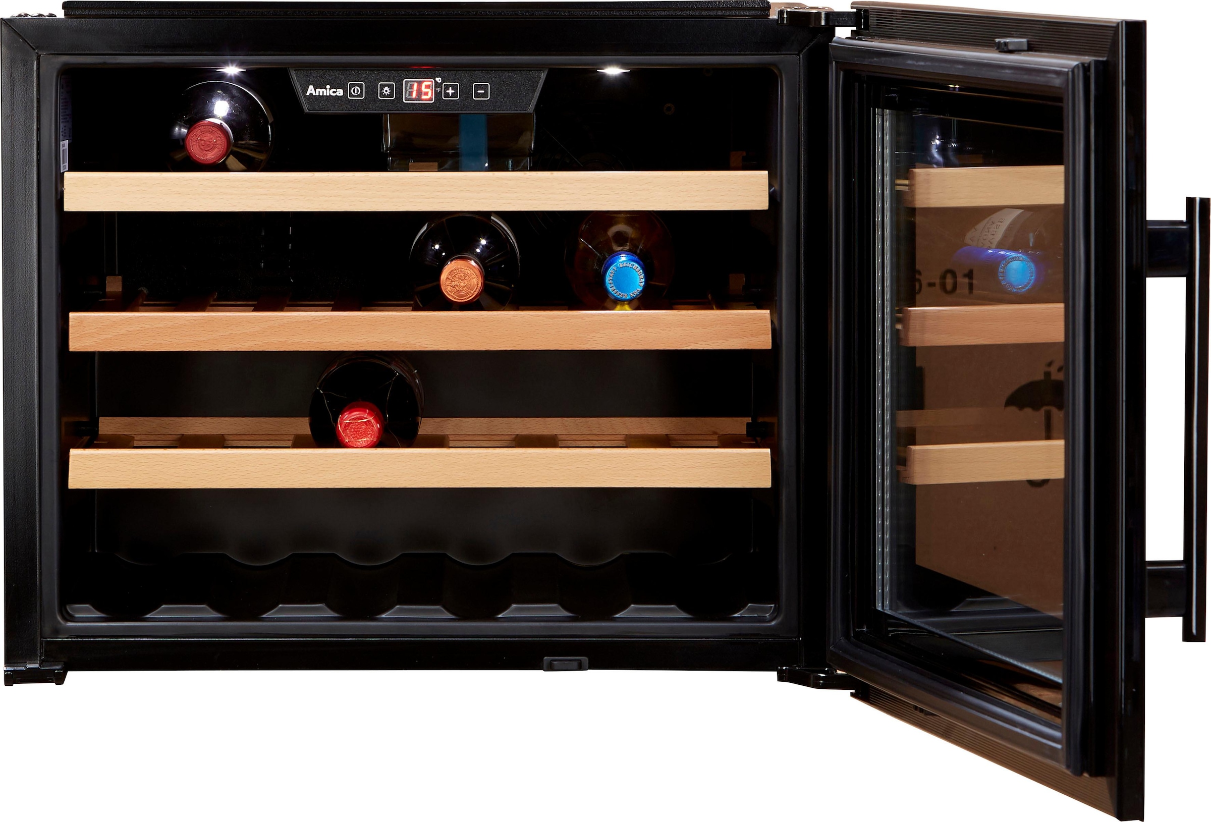 Amica Einbauweinkühlschrank »WK 341 200 S«, für 24 St. Standardflaschen á 075l, LED-Beleuchtung