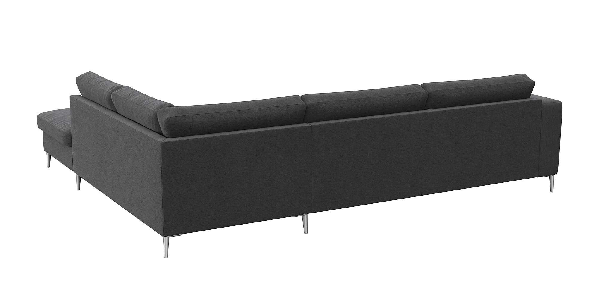 FLEXLUX Ecksofa »Fiore, super Sitzkomfort durch Kaltschaum im Sitz, L-Form«, breite Armlehnen, Füße Alu