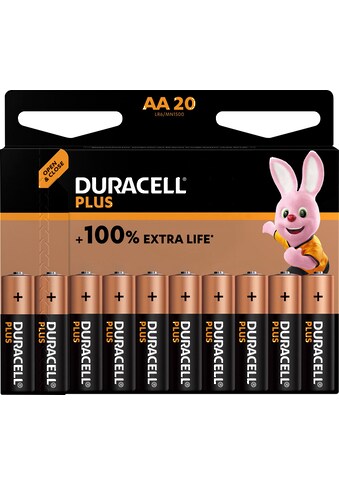 Duracell Batterie »20 Stück Mignon Plus Alkaline, AA / LR6«, 1,5 V, (Set) kaufen