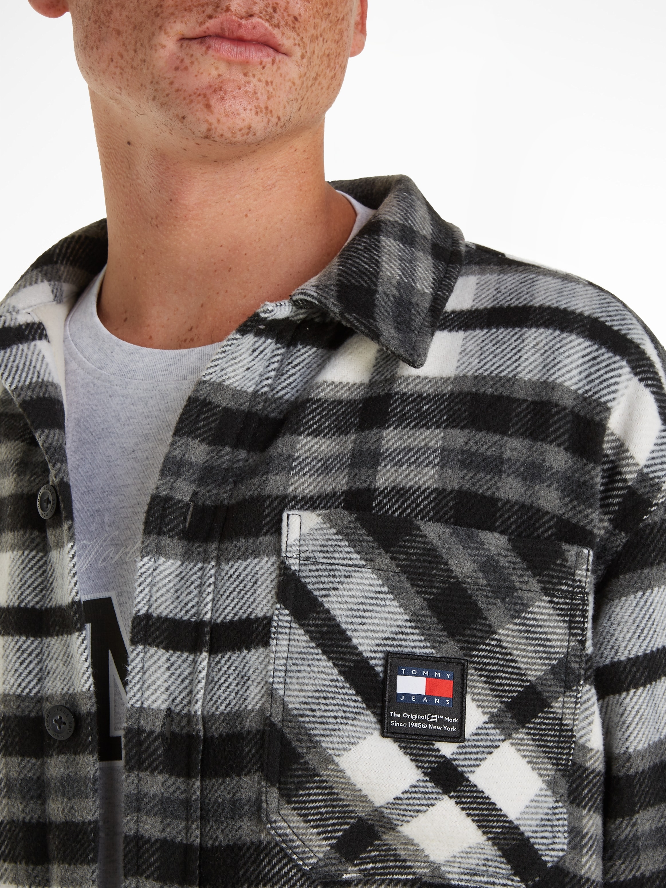 Tommy Jeans Plus Fleecehemd »TJM FLEECE LINED CHECK SHIRT EXT«