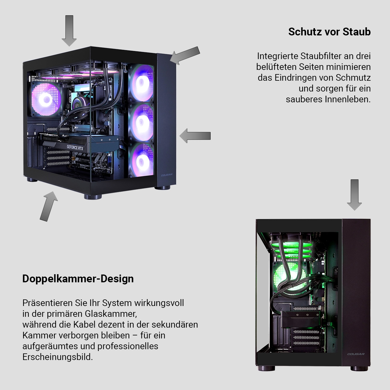 Cougar Gaming-PC »FV150 BK 7543«, Windows 11, DDR5 RAM