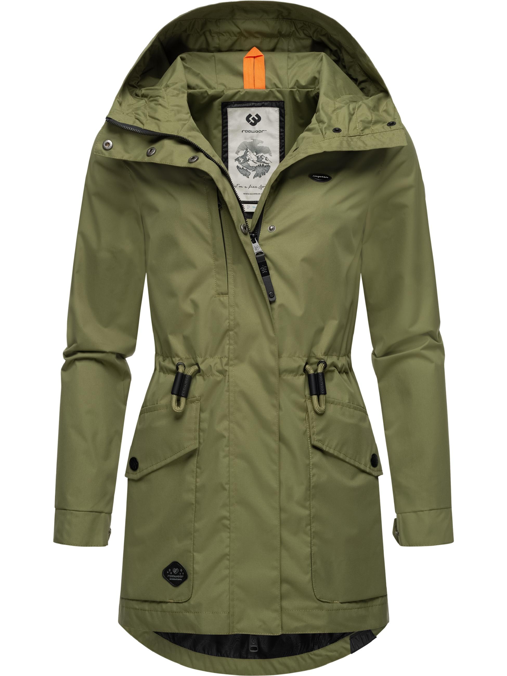 Ragwear Parka »Outdoorjacke Alysa«, mit Kapuze, stylische Damen Übergangsjacke mit Taillenzugband