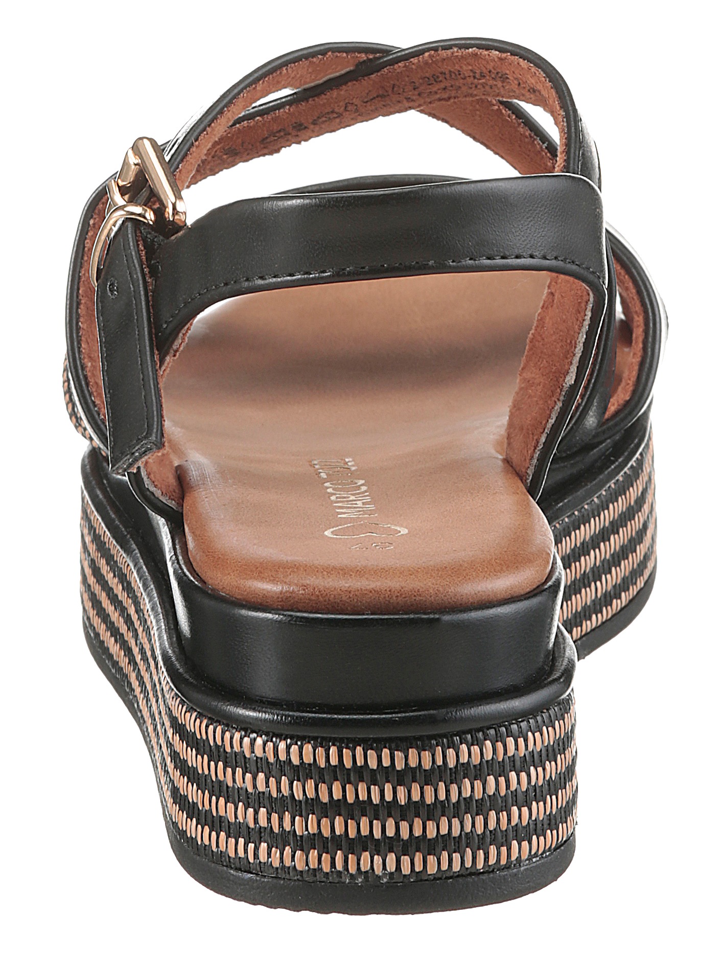 MARCO TOZZI Plateausandaletten  , Sandale, Sommerschuh mit feinen, gekreuzten Riemchen