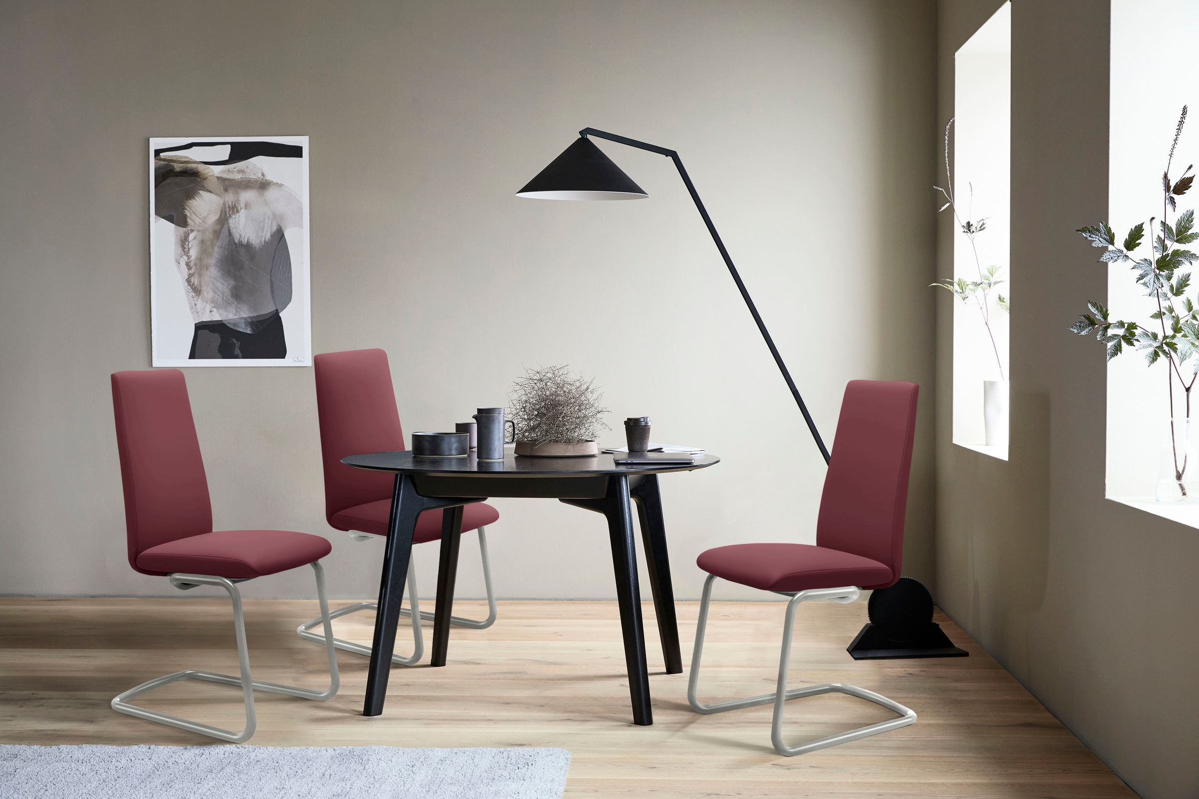 Stressless® Polsterstuhl »Laurel«, Leder BATICK, High Back, Größe M, mit Beinen aus Stahl in Chrom matt
