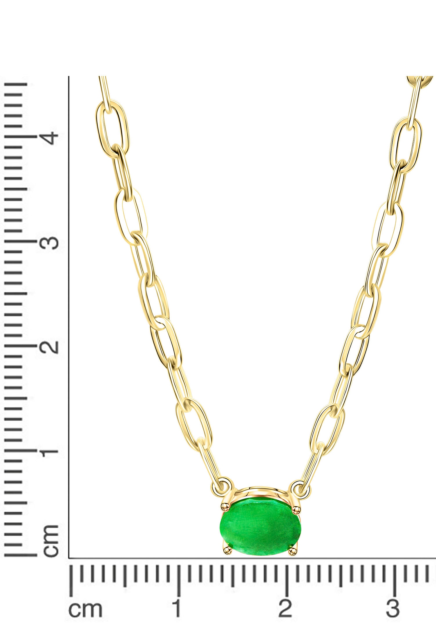 Firetti Kette mit Anhänger »Schmuck Geschenk Silber 925 Halsschmuck Halskette Ankerkette Oval«, mit Smaragd