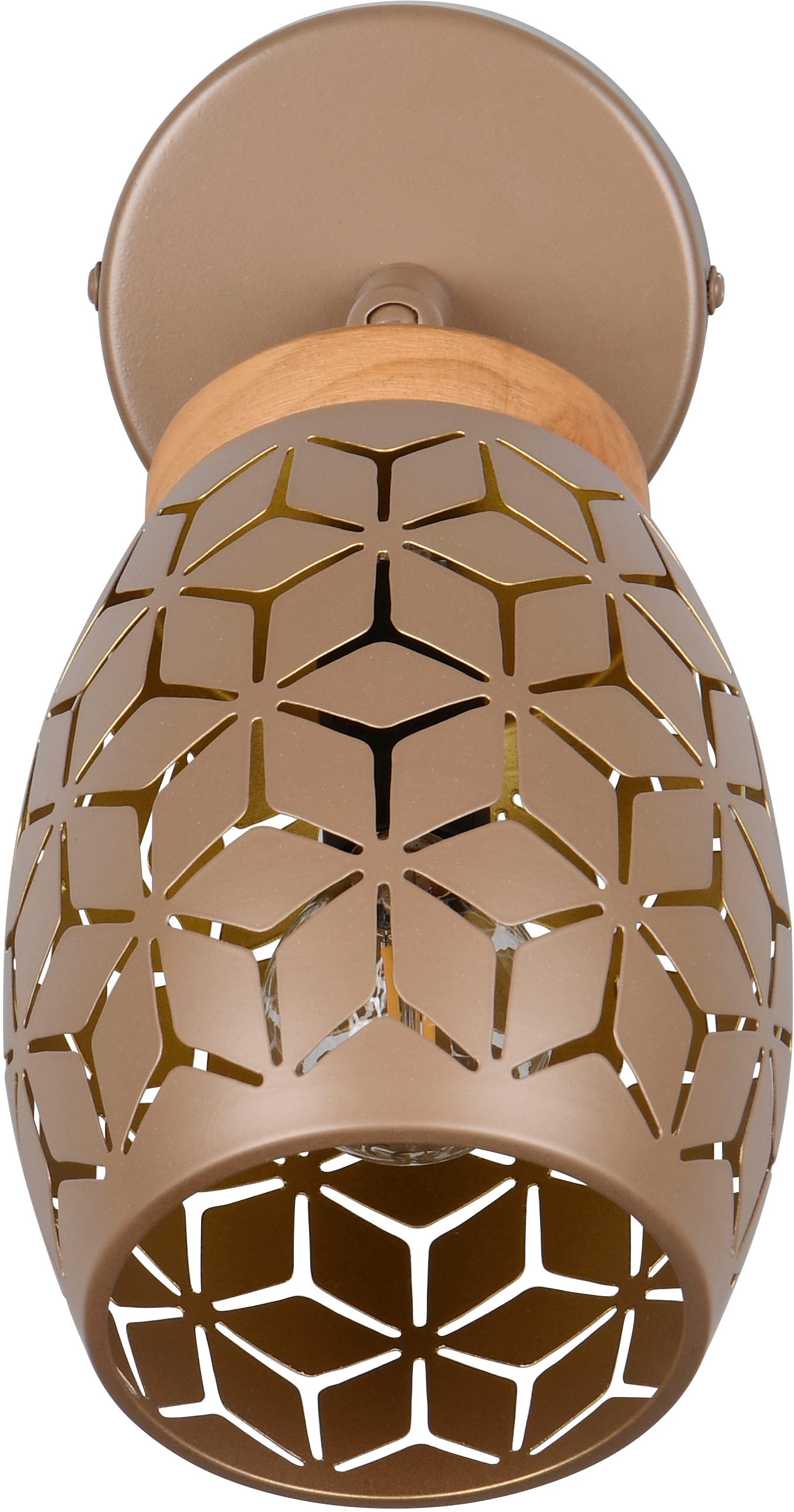 REALITY Leuchten Wandstrahler »BIDAR, Wandlampe mit verstellbarem Spot, exkl 1x E14 max 10W« E14 1 Stk. warmweiß - kaltweiß Kippschalter ON/OFF, Metall-Lampenschirm Lasercut Optik Ø 12cm