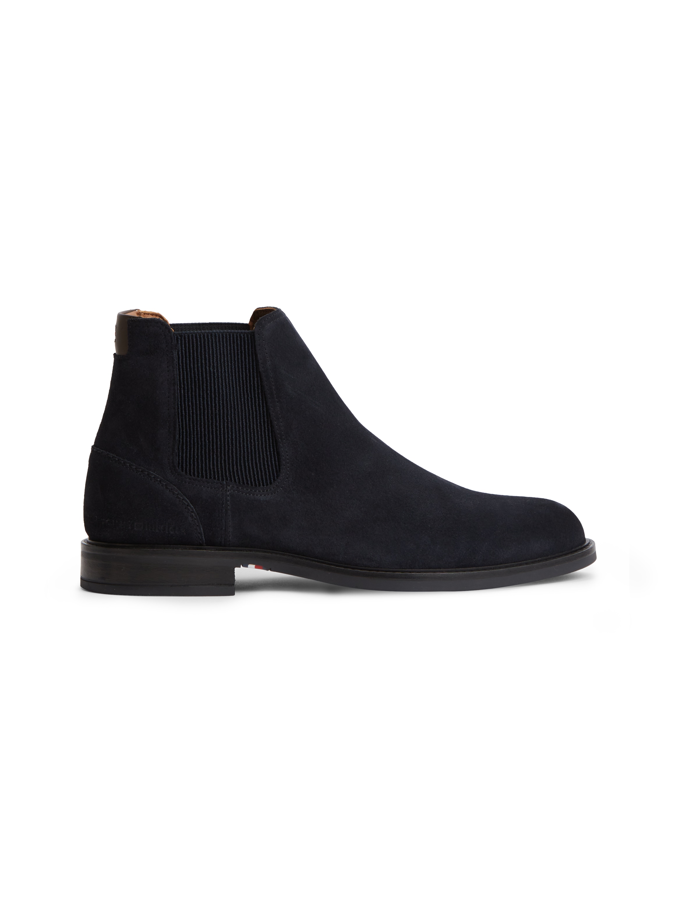 Tommy Hilfiger Chelseaboots »CORPORATE DRESSY SUEDE CHELSEA«  Blockabsatz, Stiefelette mit beidseitigem Stretcheinsatz