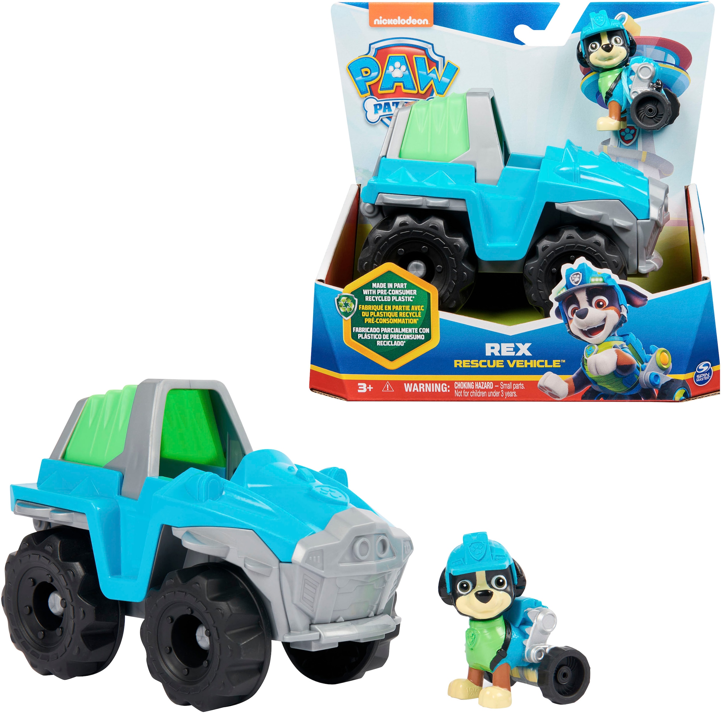 Spin Master Spielzeug-Auto »Paw Patrol - Sust. Basic Vehicle Rex«, zum Teil aus recycelten Material