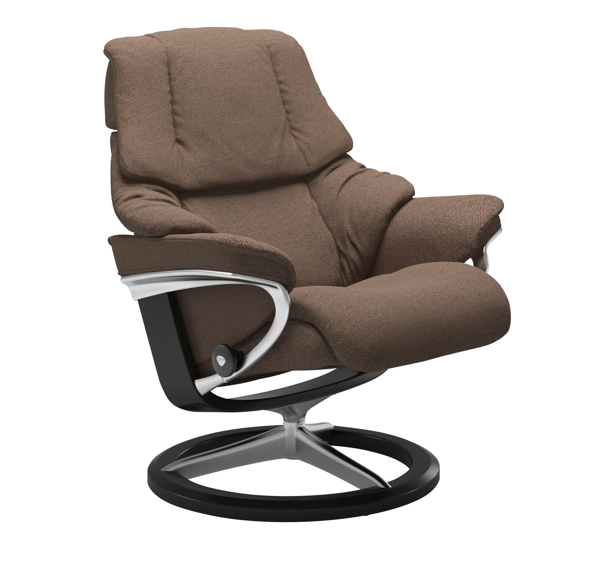 Stressless® Relaxsessel »Reno«, (Set, Relaxsessel mit Hocker), mit Hocker, mit Signature Base, Größe S, M & L, Gestell Schwarz