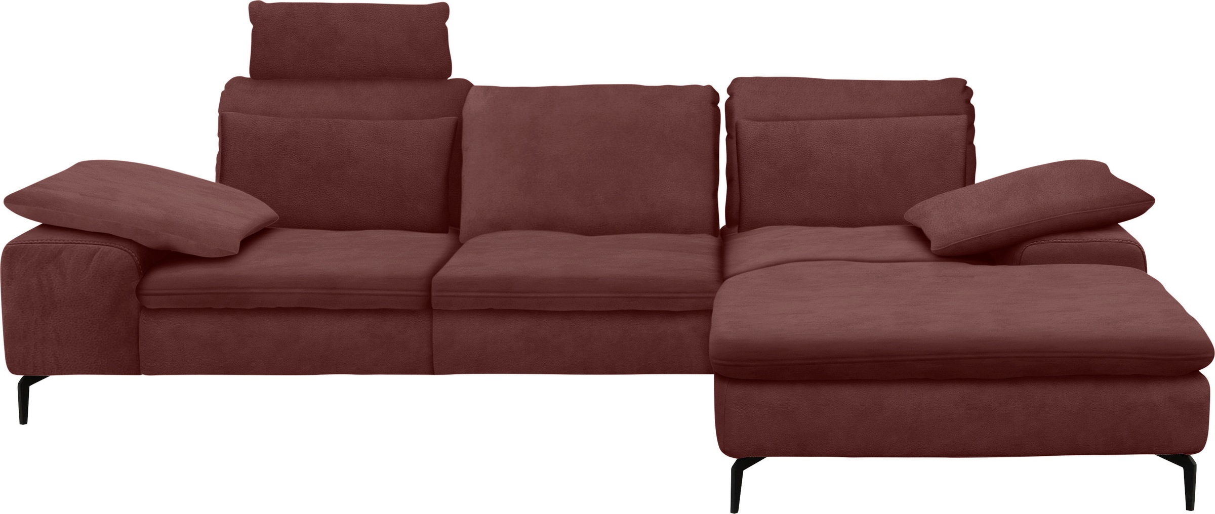 W.SCHILLIG Ecksofa »valentinoo, Designsofa, bequem, elegant und zeitlos, L-Form«, (Set), inklusive Hocker, mit Sitztiefenverstellung, Breite 299 cm
