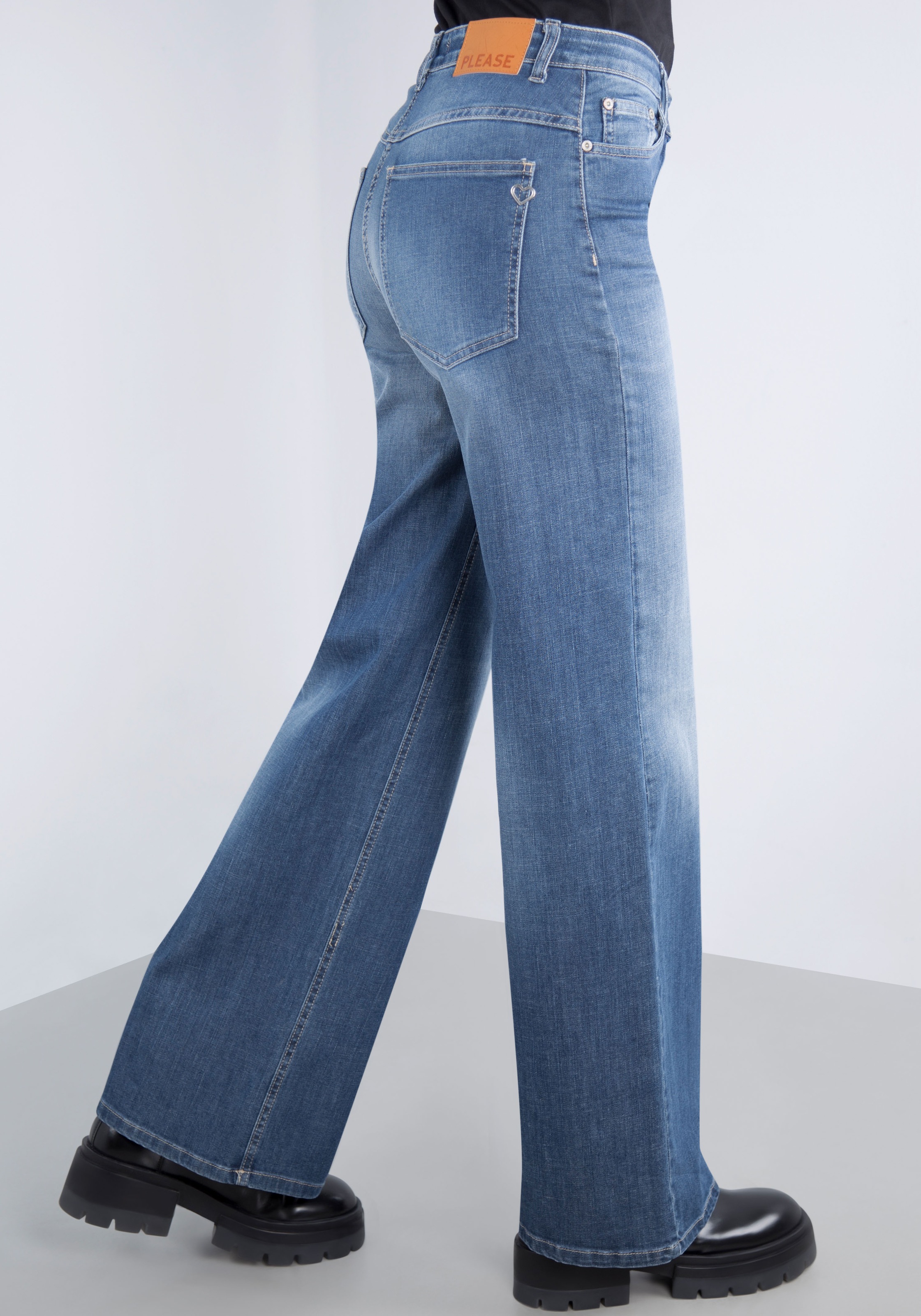 Please Jeans 5-Pocket-Jeans, mit weitem Bein