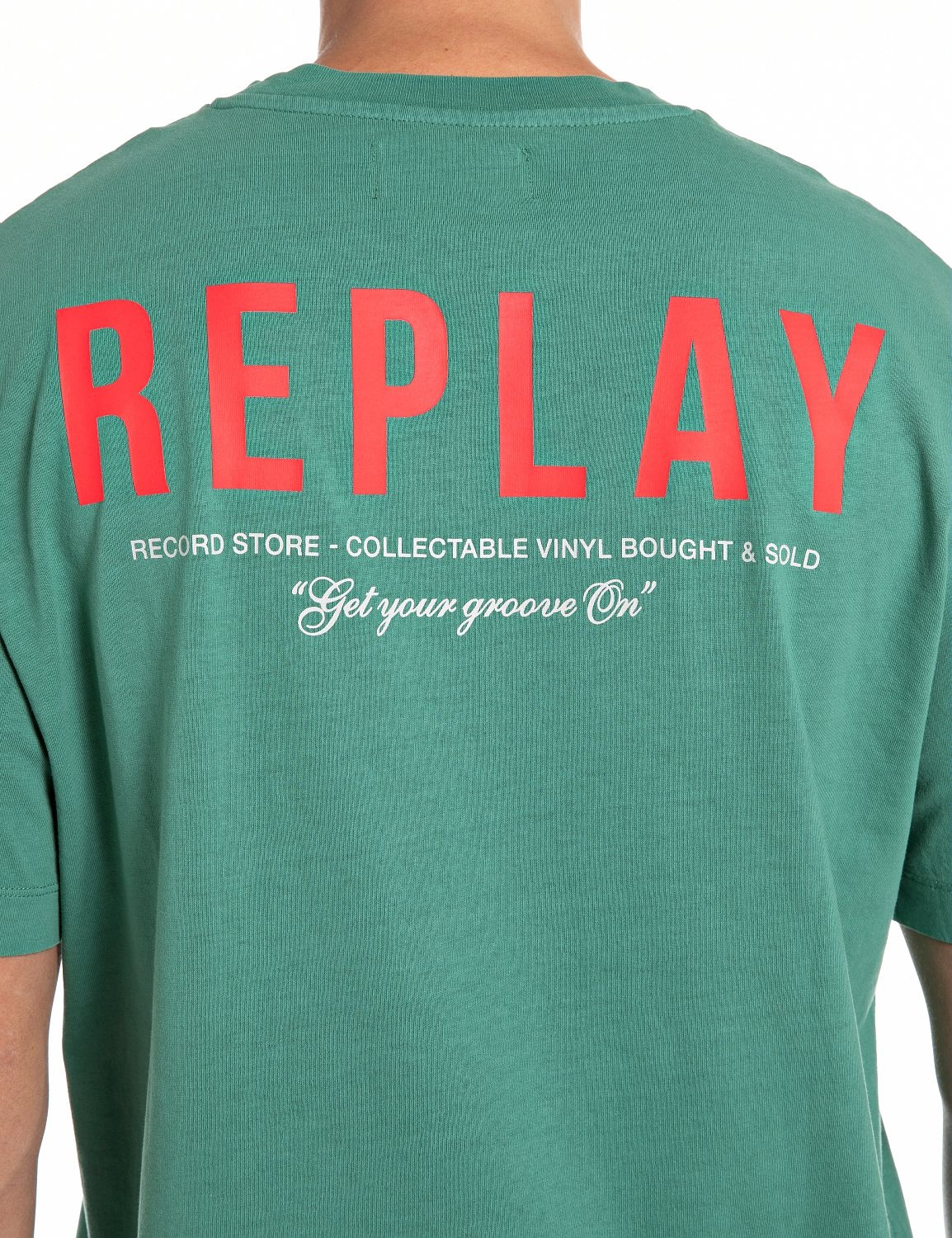 Replay T-Shirt, mit Logodruck auf der Rückseite