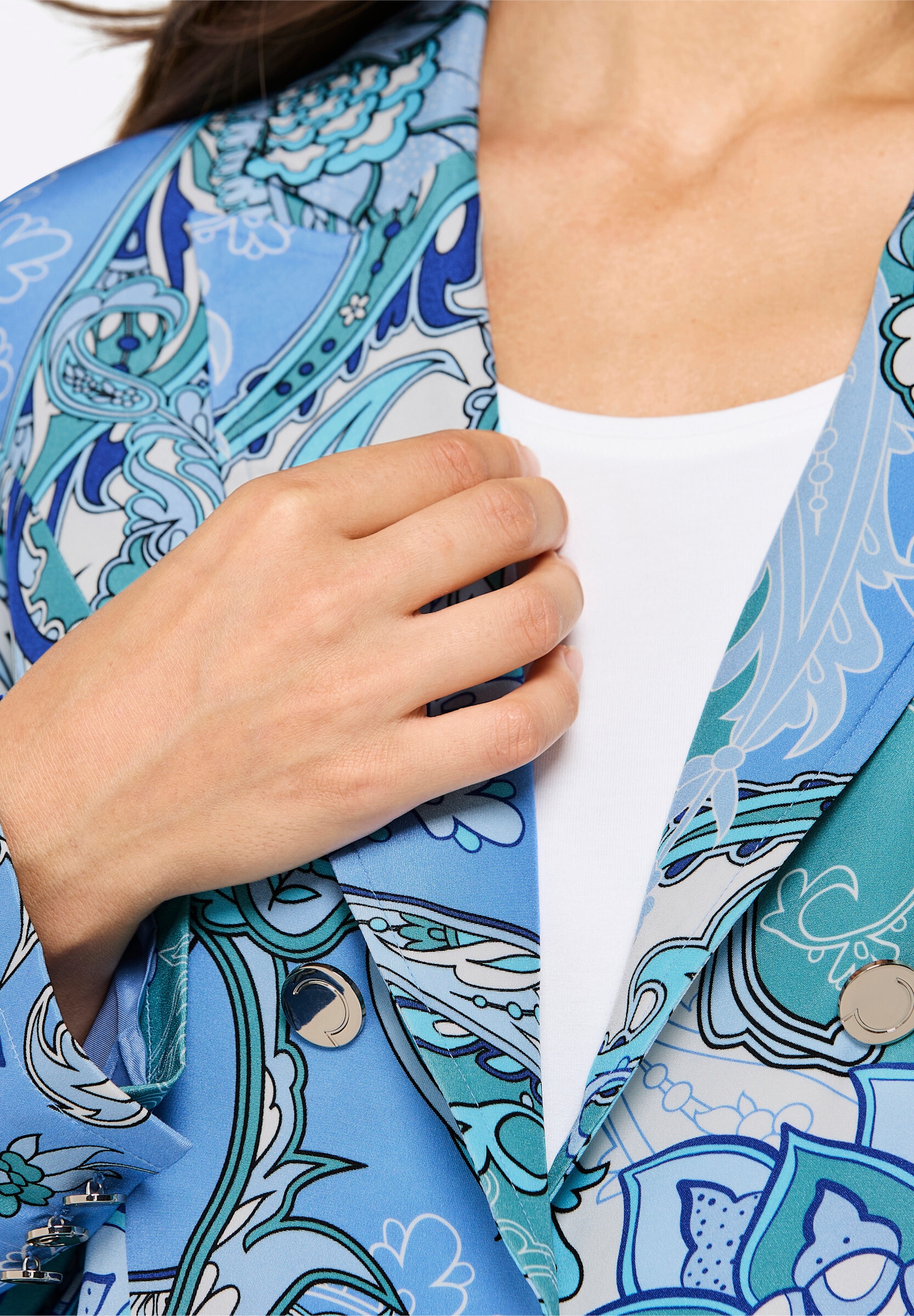 creation L Blusenblazer »Seiden-Blazer Blazer aus reiner, edler Seide«