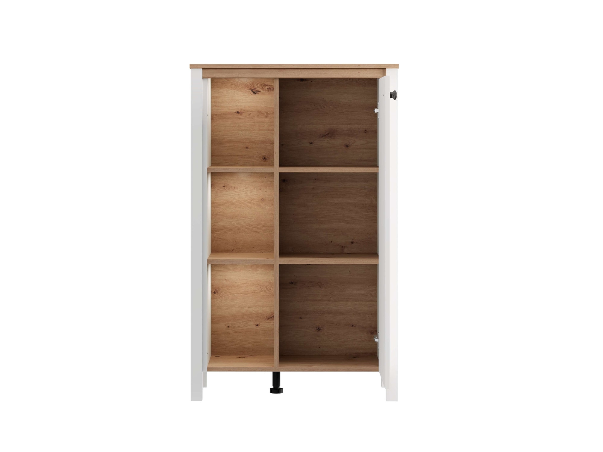 Home affaire Highboard »BEDFORD, Hochkommode, Vitrine im Landhausstil« MDF-Profil 2D ummantelt, 1 Tür & 6 Fächer mit einem Metallgriff