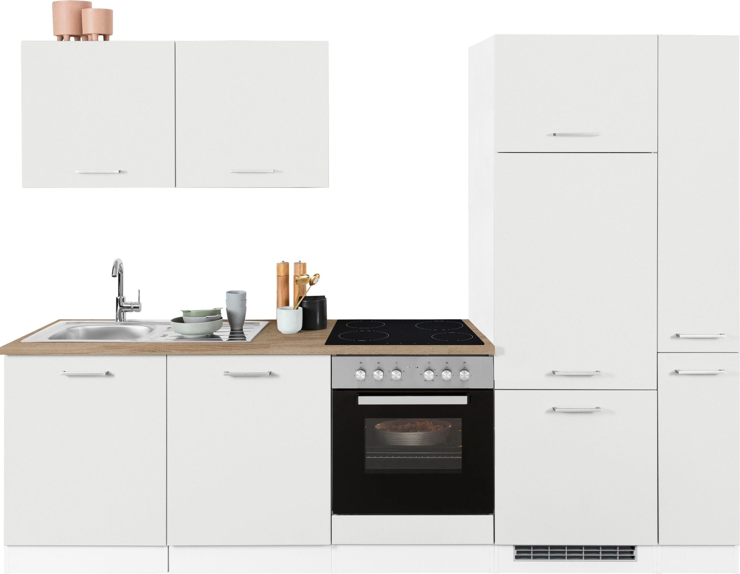 KOCHSTATION Küchenzeile »KS-Visby«, ohne E-Geräte, Breite 270 cm für Kühlschrank