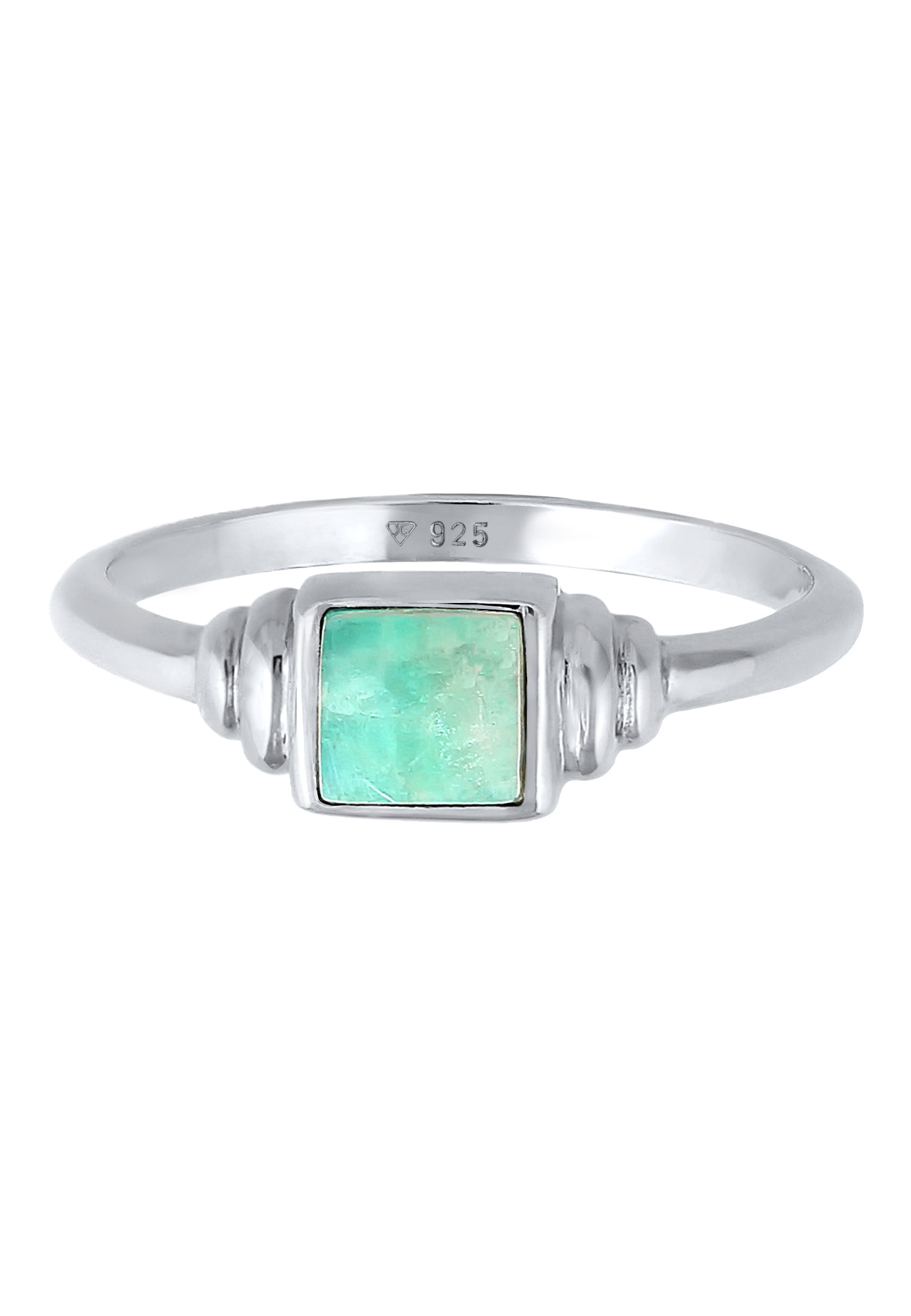 Elli Premium Silberring »Ring Amazonit Edelstein Quadrat Vintage 925 Silber«