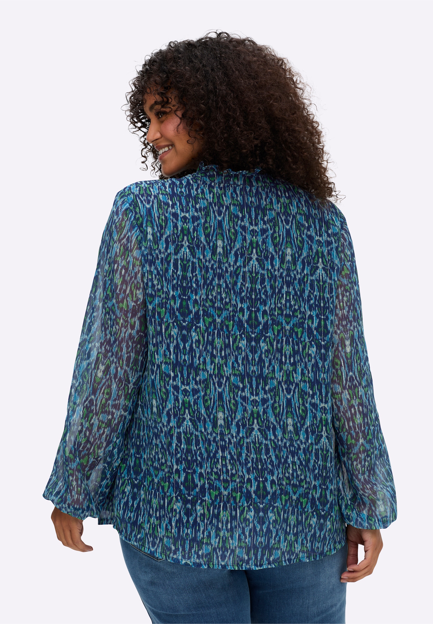 sheego by Joe Browns Longbluse »Tunika Chiffonbluse mit Glanz-Nadelstreifen«