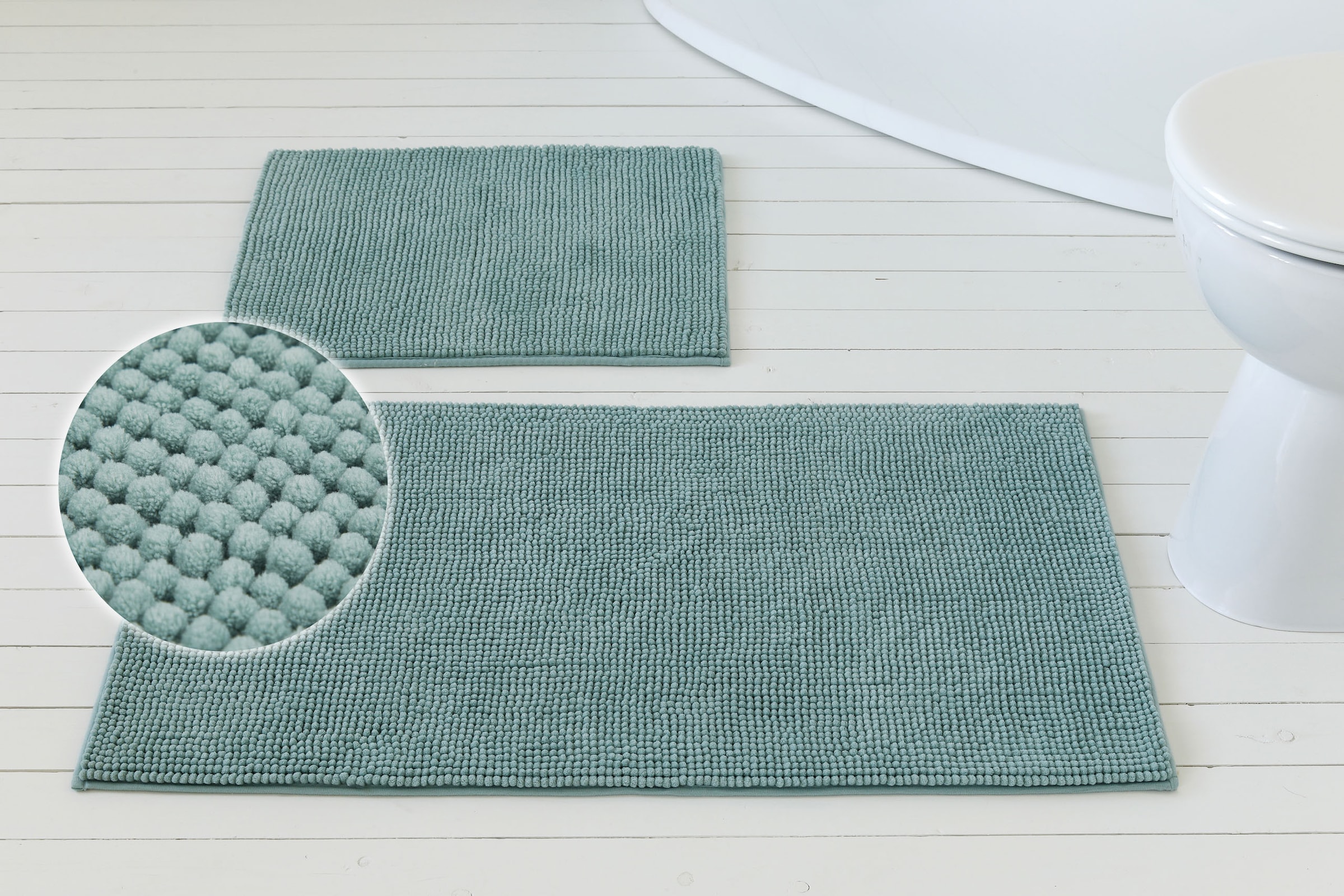 OTTO home Badematte "Kaelan, weicher Chenille" Höhe 14 mm rutschhemmend beschichtet fußbodenheizungsgeeignet Badvorleger, Badteppich weiches Chenille, pastellfarben, Badezimmer