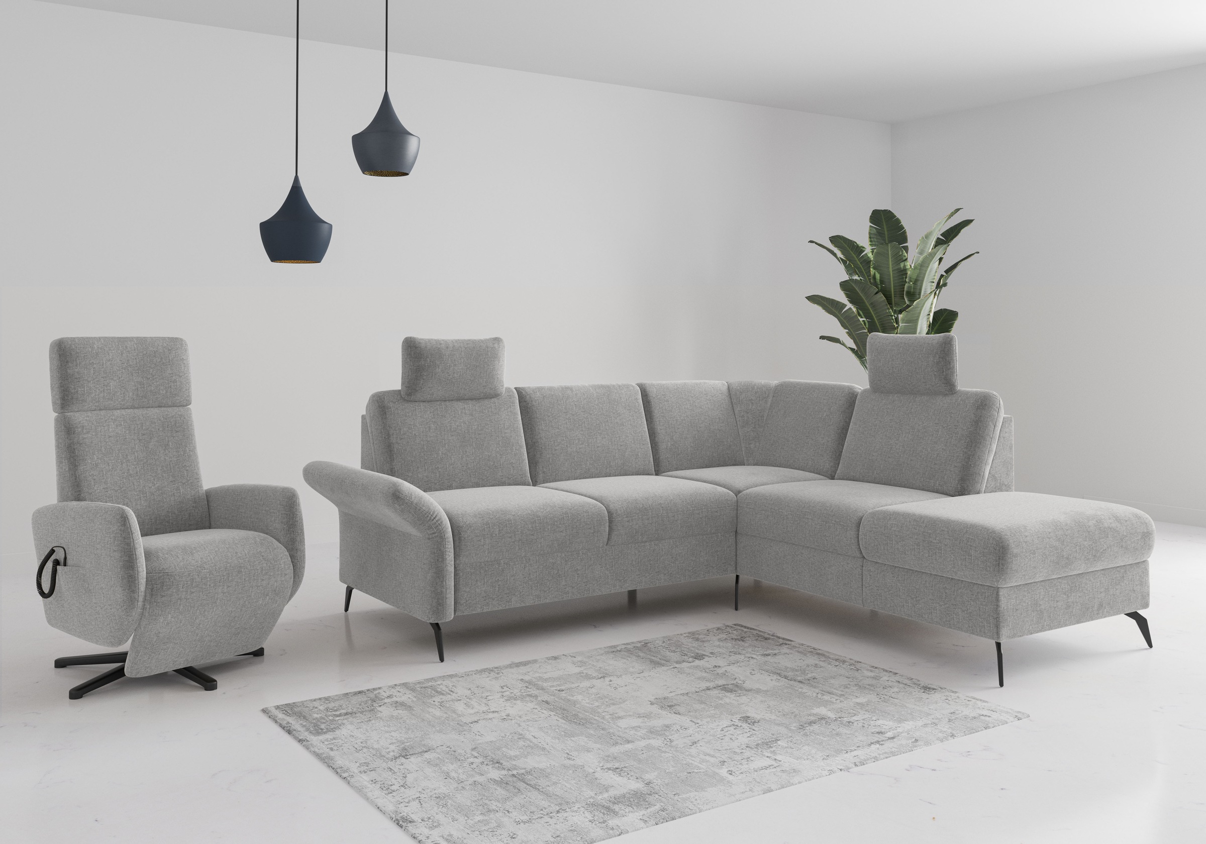 Home affaire Ecksofa »Rochelle«, optional: Armteilverstellung, klappbar, Bettkasen