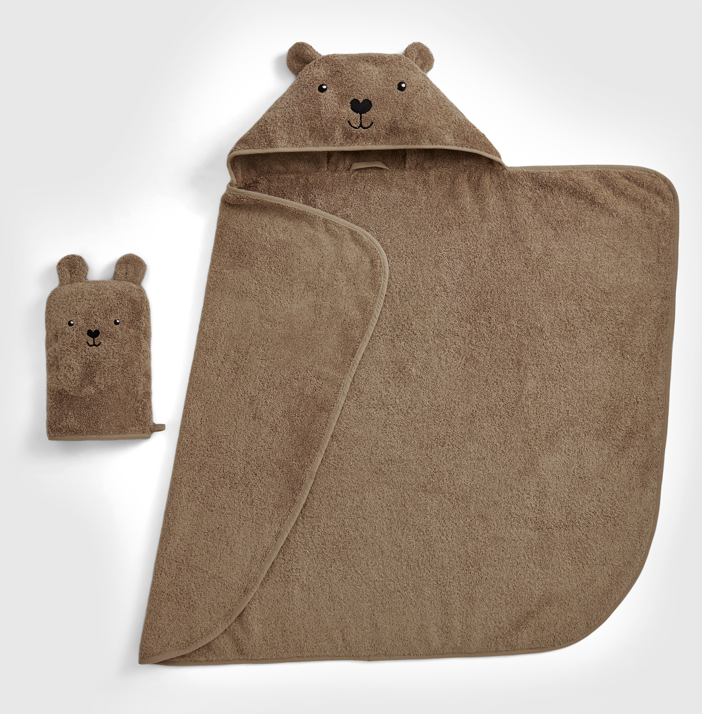 Christy Handtuch Set »Christy Baby Bär«, Set, 2 tlg., Walkfrottier, 1 Kapuzen-Badetuch (95x90 cm) und 1 Waschhandschuh (23x15 cm)