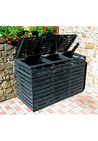 promadino Mülltonnenbox, für 3x240 l aus Holz, BxTxH: 202x92x122 cm kaufen