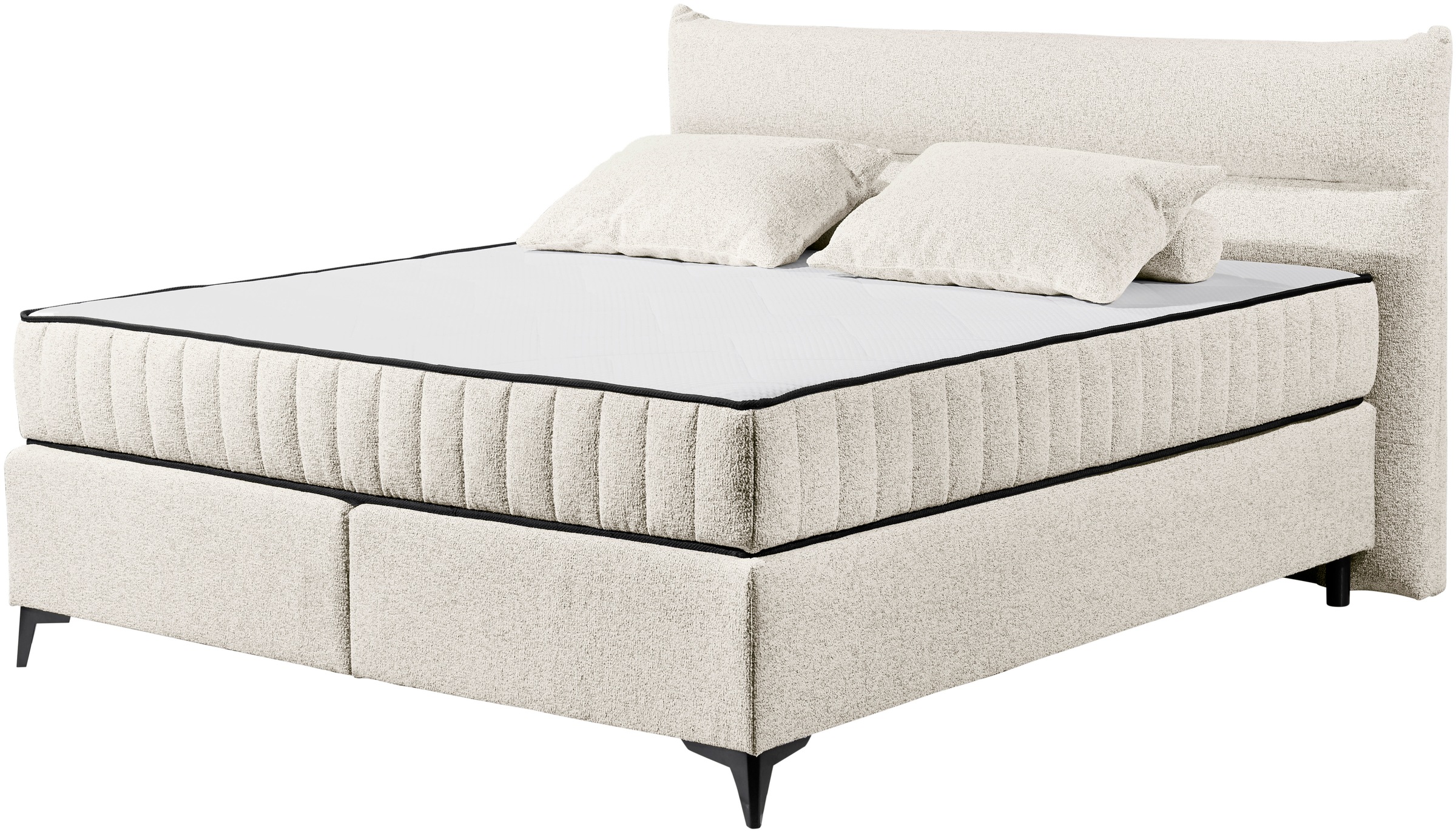 ED EXCITING DESIGN Boxspringbett »Vlieland«, Premium 9-Zonen-Tonnentaschenfederkern Duo-Matratze mit Kokosmatte