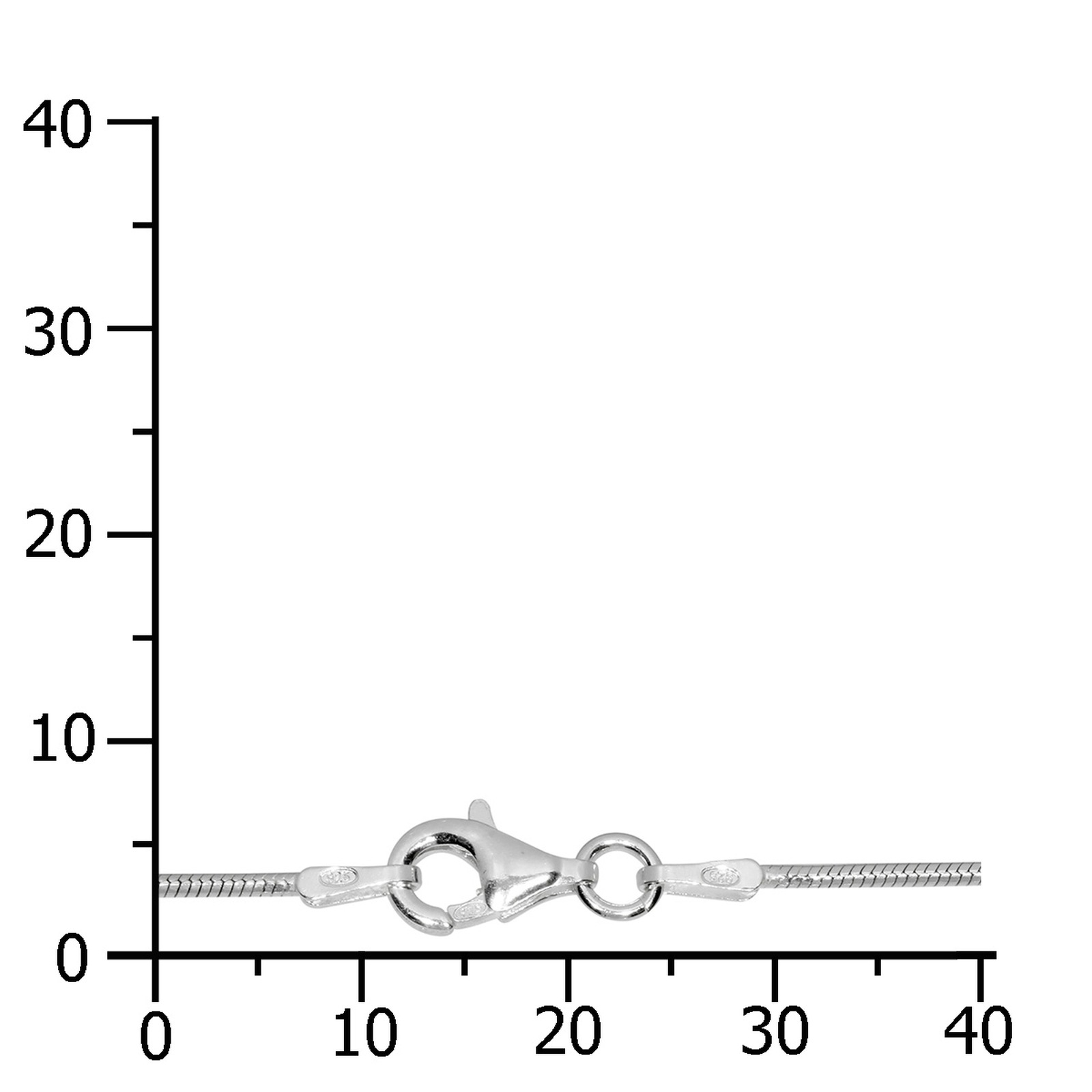 OSTSEE-SCHMUCK Silberkette »- Schlange 1,0 mm - Silber 925/000 -,«