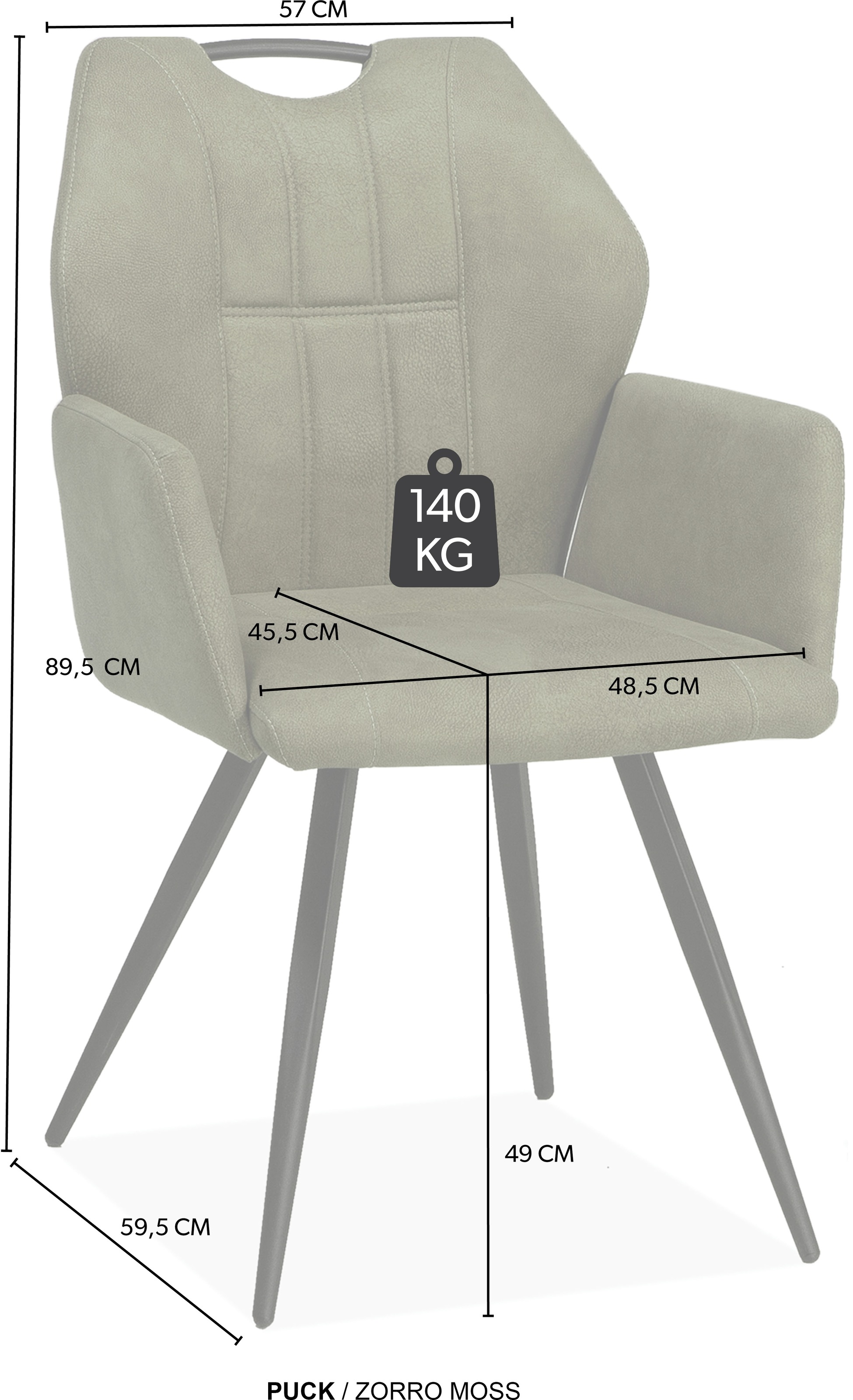 OMG Design Esszimmerstuhl »Puck« (Set) 2 Stk.Esszimmerstuhl, pflegeleichter Bezug