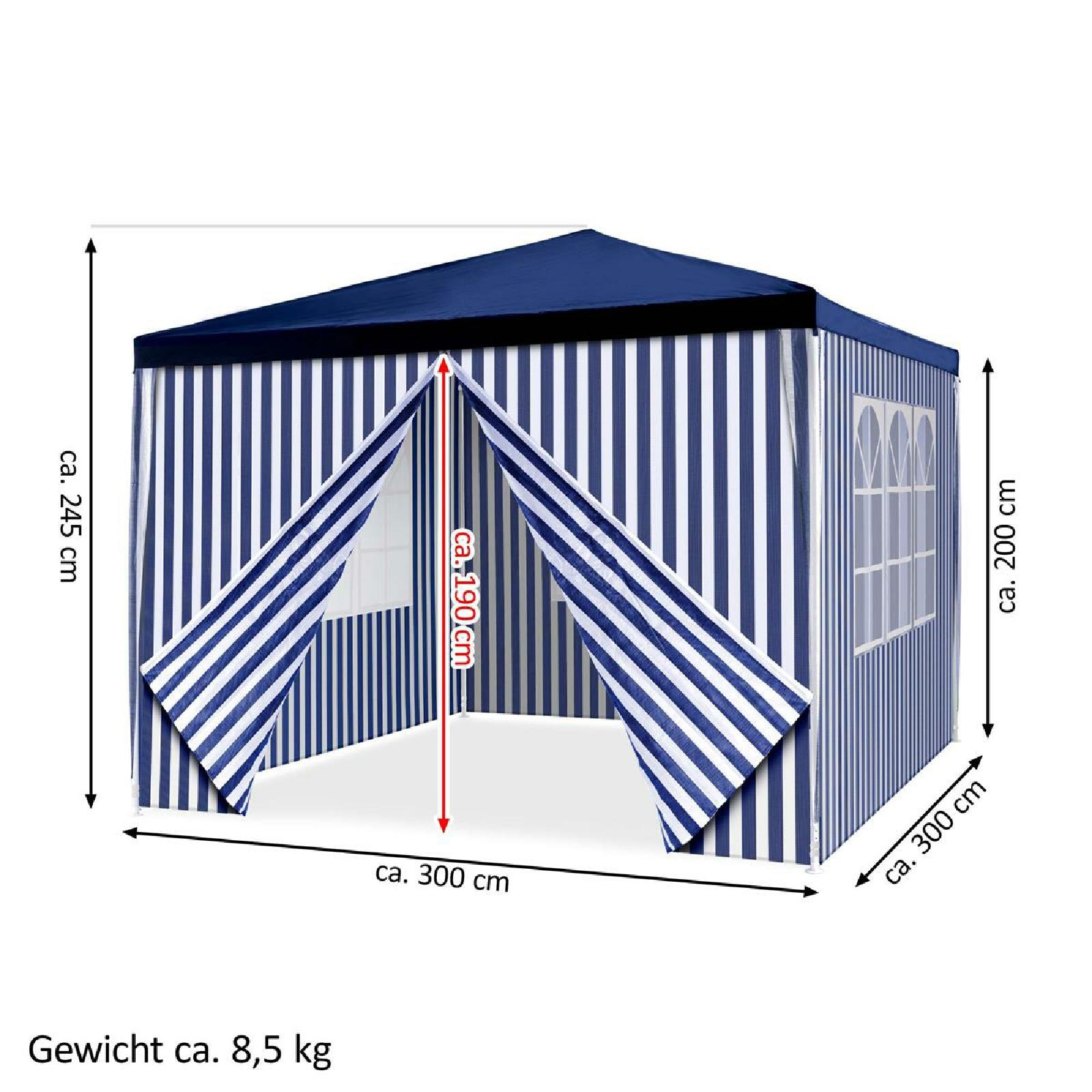 VCM Pavillon »Pavillion PE blau, 3 x 3 m inkl. 4 Seitenteilen«